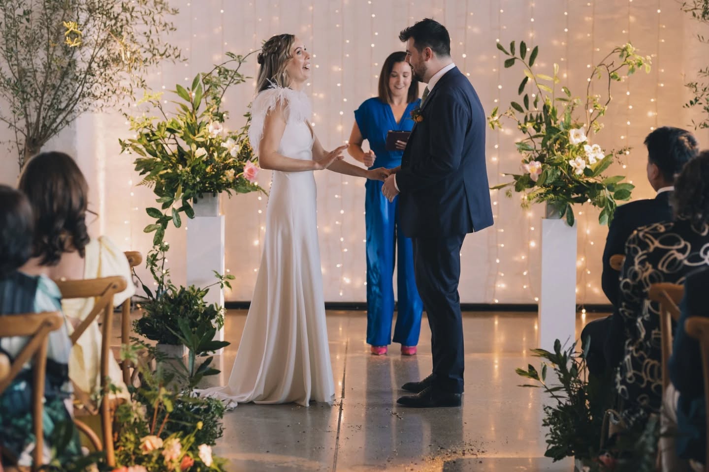 Alice & Lawrence's April wedding at Trinity Buoy Wharf.
Stunning combinations of spring flowers and wild foliage came together to create a dreamy ceremony backdrop. And the bright spring bouquets managed to hold up in the sunshine, too. It was one of those early warm days that are so wonderful.
Photography by @storyandcolour
Venue - @trinitybuoywharfweddings
Seasonal wedding / London wedding / London florist / Spring wedding / East London wedding