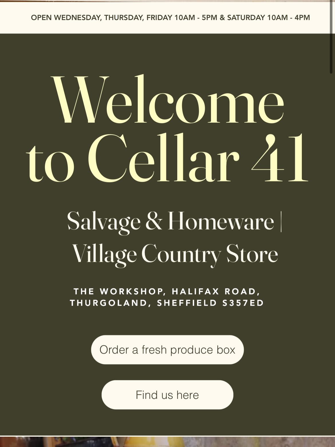 Something new 👀➡️
We've been getting lots of queries about our fresh produce boxes, so here's the plan! If you're too busy to shop, we've got you covered. You can now order online at cellar41.shop, fill out the form, and we'll take care of the rest. Your goodies will be freshly picked, prepped, and ready for you to grab at a time that suits you. Give us a go for hassle-free, super fresh produce with seasonal favourites, Link in bio!
*Existing customers, you're welcome to use this new method or carry on direct messaging 😊
#freshproduce #ordernow #fruitandveg #yorkshire #cellar41