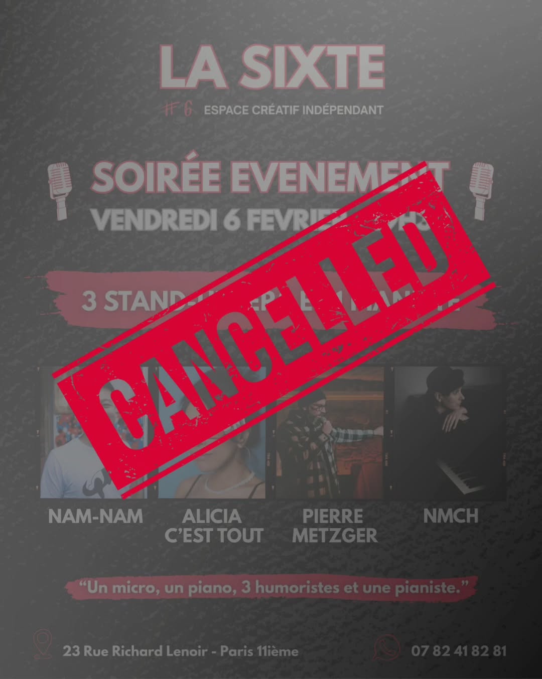 ❌️ La soirée du 6 février dont on vous parle depuis plusieurs semaines ne pourra malheureusement pas avoir lieu demain faute de pré-ventes.
Nous sommes très déçu.e.s MAIS autre chose se prépare dans l'ombre et aura lieu plus tard. On a hâte de vous en dire plus. Stay tuned les augmenté.e.s 💥