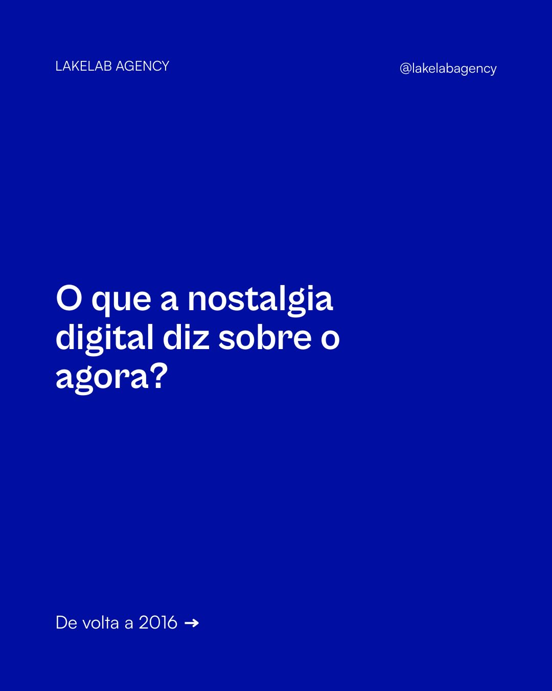 Tendências também são sintomas. A estética de 2016 reaparece porque comunica algo que hoje parece escasso: humanidade, erro, processo e presença real.
Como você estava em 2016? Escreve nos comenários!