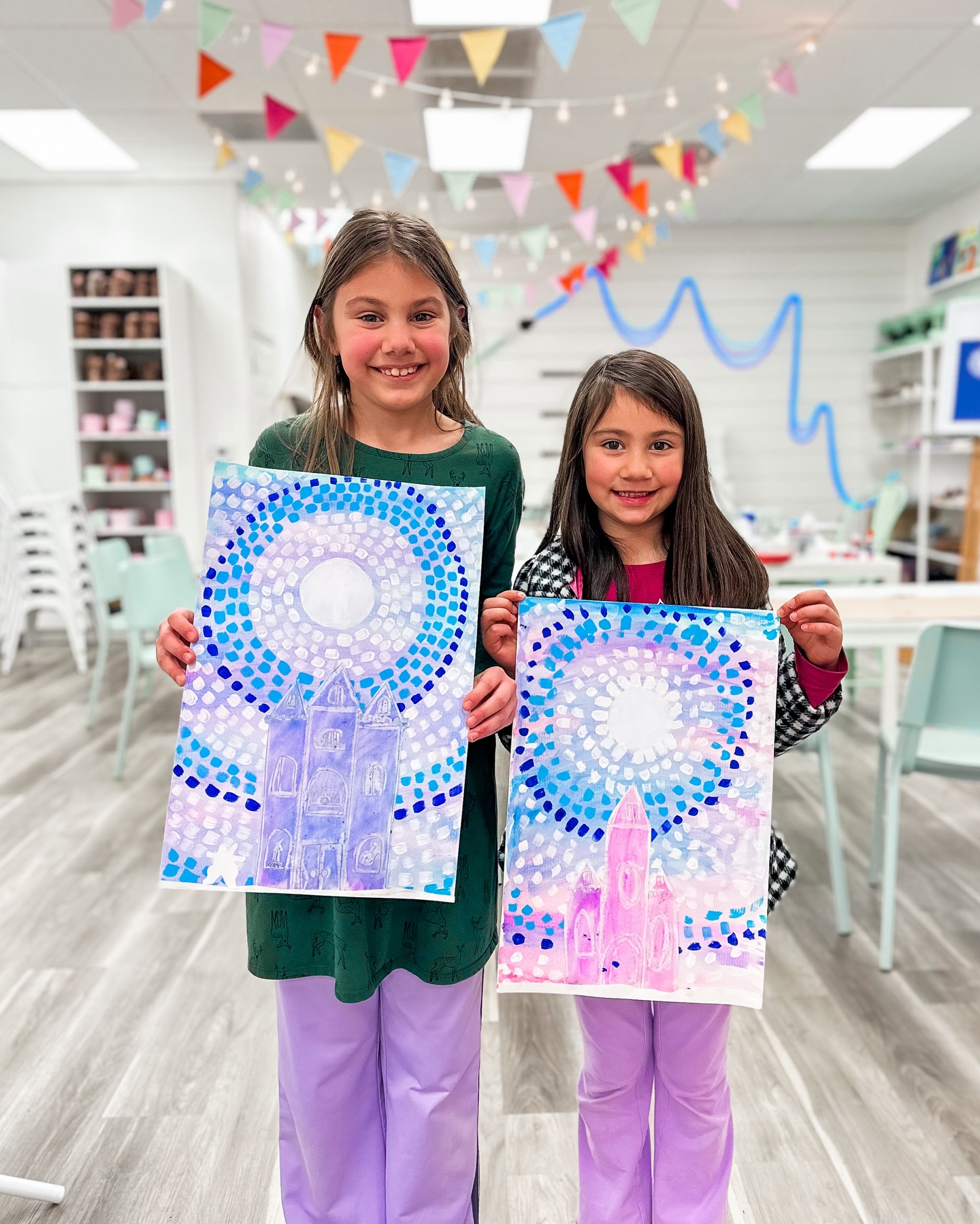 Wintery castles inspired by Alma Woodsy Thomas!