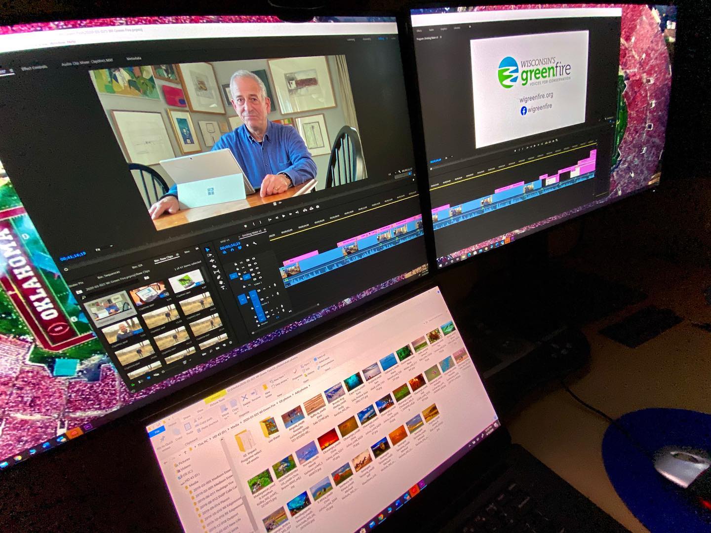 Final touches on the new Wisconsin Green fire web campaign! @russ_feingold