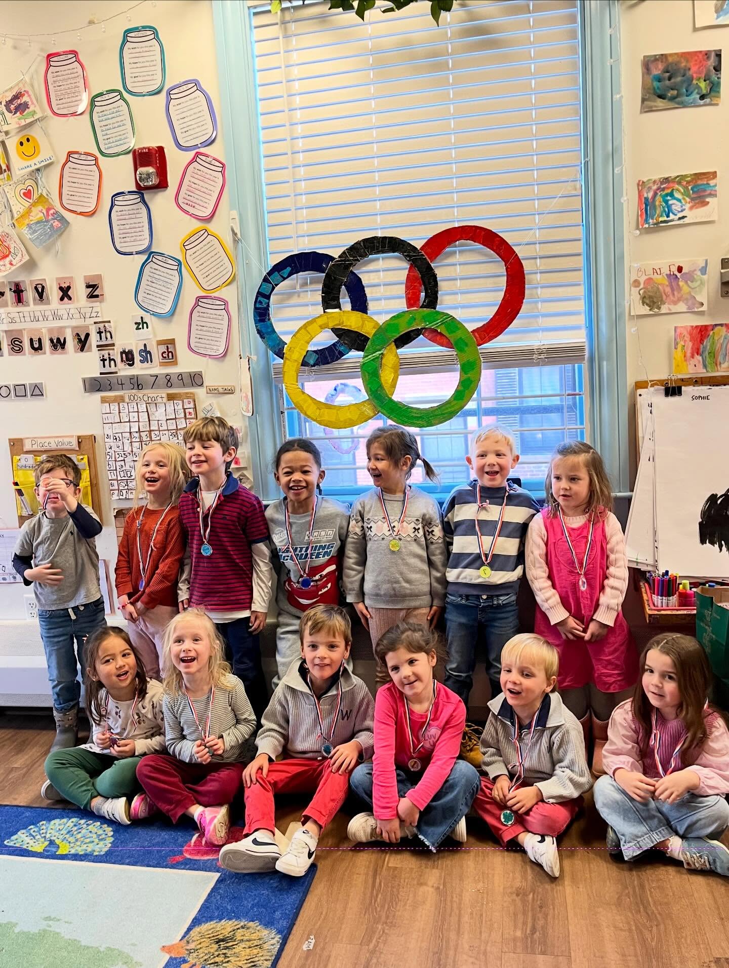 JK North is going for gold! The Winter Olympics have sparked curiosity and excitement for our friends in JK North. They have been enjoying reading nonfiction texts about the different Olympic sports, sharing what sport they would like to compete in, and collaborating on an Olympic ring art project.🎿🏂🏒⛸️
