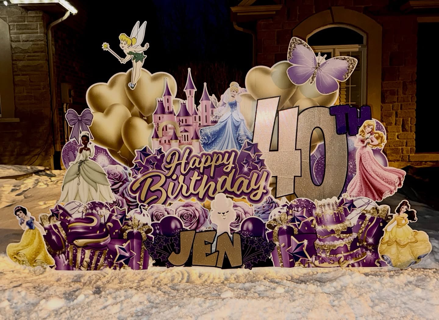 (I have totally failed at night photography for this one!! Sorry for the pic quality. 🥴)
I feel I should get points back for posting this one on time though!!
Happy 40th Jen!! Hope you are having a fantastic day celebrating your milestone birthday! 🙏👏🎁
Such a pleasure to deliver this message to your dear friend. Thank you for booking with me! 🥰
www.nadinenoelledesign.com
#princess #hamiltonevents #burlingtonevents #winonaevents #lawnsignrental nadinenoelledesign partydecorations