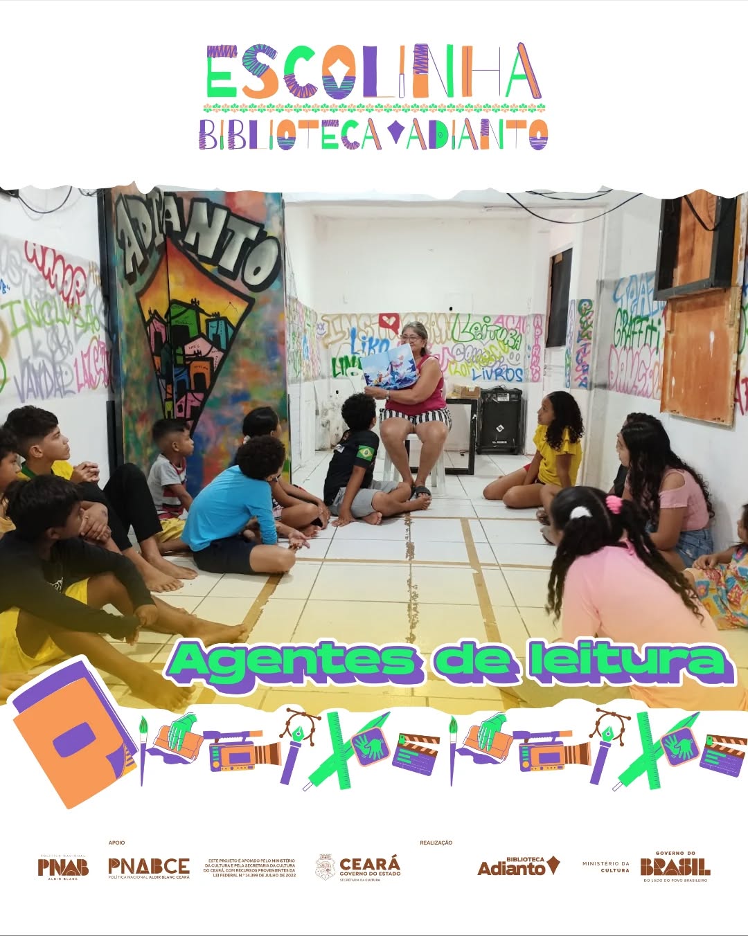 📚✨ Mediação de Leitura – Projeto Escolinha - Biblioteca Adianto ✨📚
A leitura vai muito além das palavras. Ela desperta a imaginação, fortalece vínculos e abre portas para novos mundos desde a infância. 💭🌈
No projeto Escolinha - Biblioteca @valdecilafreitas_ realizou mediações de criando um momento de escuta, troca e descobertas. Por meio das histórias, as crianças foram convidadas a pensar, sentir e se expressar, desenvolvendo o gosto pela leitura de forma leve e significativa.
Iniciativas como essa reforçam a importância da leitura como ferramenta de aprendizado, criatividade e formação cidadã. 💙📖
Seguimos acreditando que cada história lida hoje constrói um futuro mais consciente amanhã.
Este projeto é apoiado pelo Ministério da Cultura e pela Secretaria da Cultura do Ceará, com recursos provenientes da Lei Federal N.º 14.399 de Julho de 2022.
#MediaçãoDeLeitura #ProjetoEscolinha #BibliotecaAdianto #IncentivoÀLeitura #Educação Infância LeituraTransforma