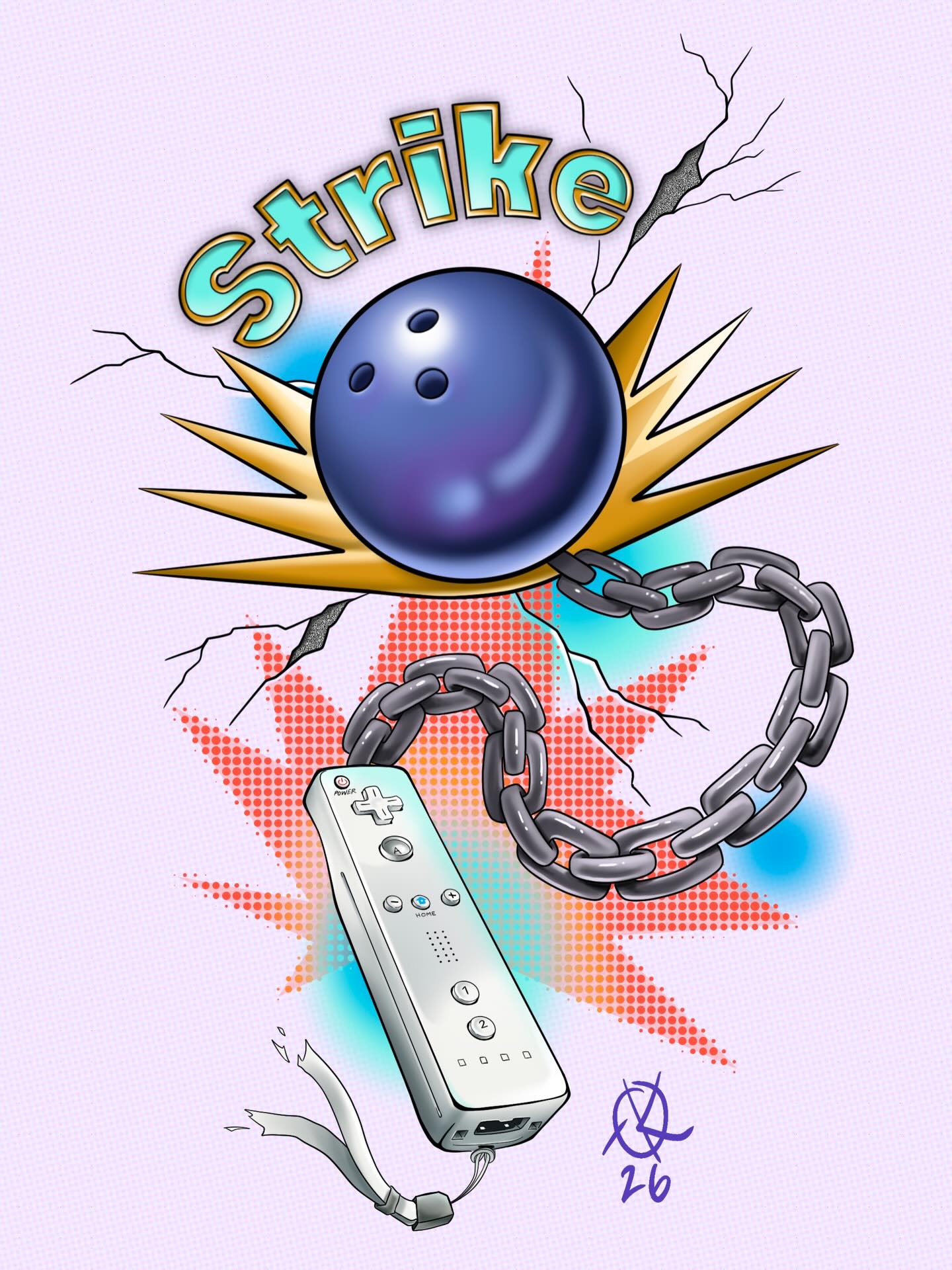 Medieval flail tattoo, but make it Wii Sports Bowling 🎳💥 I’ve had this idea kicking around in my head a while, bout time I did something with it!! I hope to make more Wii flails based on diff games… What was your fave Wii game? 👀 #tattoo #illustration #wiiremote #wiisports #flailtattoo