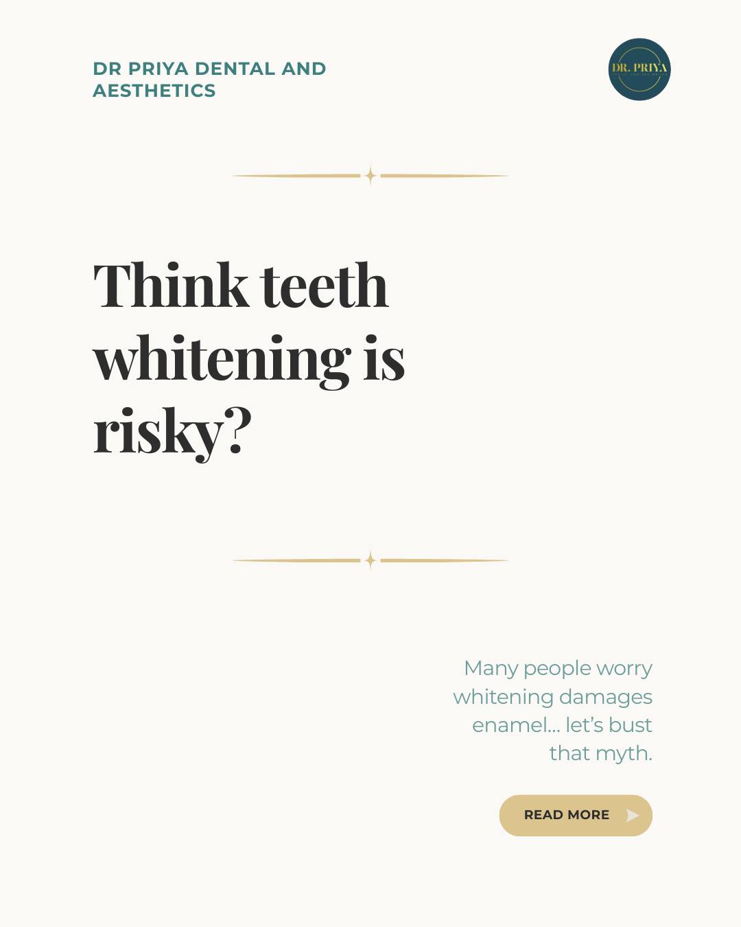 🌿 Think teeth whitening is complicated? Think again.
A professional teeth whitening session is simple, safe, and designed to enhance your natural smile. At Dr Priya Dental & Aesthetics, we focus on clinically-led, personalised treatments that give subtle, confident results without compromising dental health.
Swipe through to see what really happens during a whitening session, and why it’s one of the most popular ways to refresh your smile. ✨
📩 Curious to see if whitening is right for you? DM us to book a consultation today.
#DrPriyaDental #TeethWhiteningUK #HealthySmile #SubtleEnhancements #AshfordKent #ConfidenceInEveryDetail