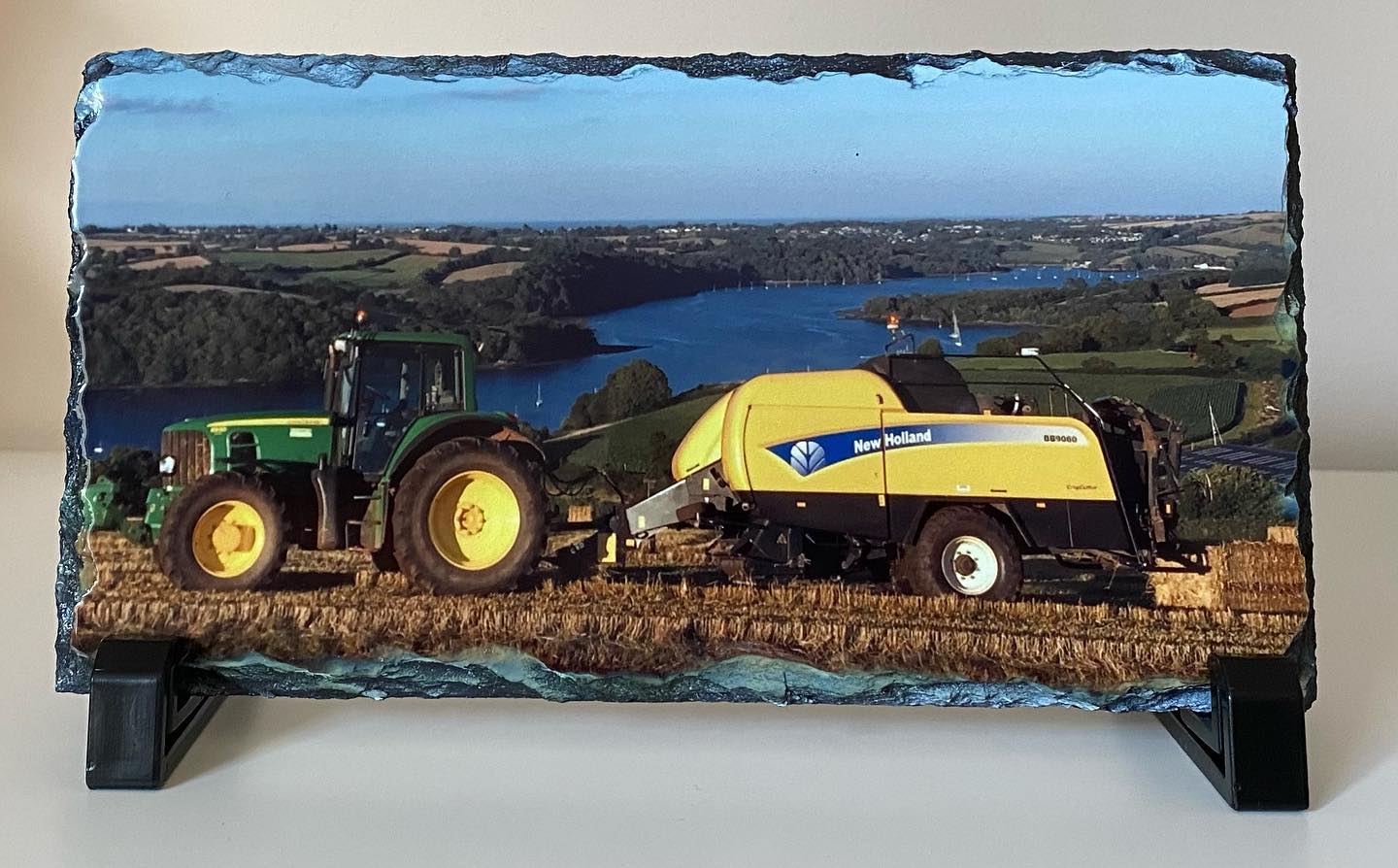 So I tried something new today and printed this photo slate 🙊 what do you think should I start stocking these?🙈 #printing #triedsomethingnew #photoslate #slate #tractor #baler #squarebaler #river #riverdart #johndeere #newholland #farming #farminglife #farmingphotos #perfectlittledesigns #totnes #kingsbridge #dartmouth #southdevon #contracting #agriculture #contractorslife #contractorsofinsta #farmers #christmasgifts #personalisedgifts