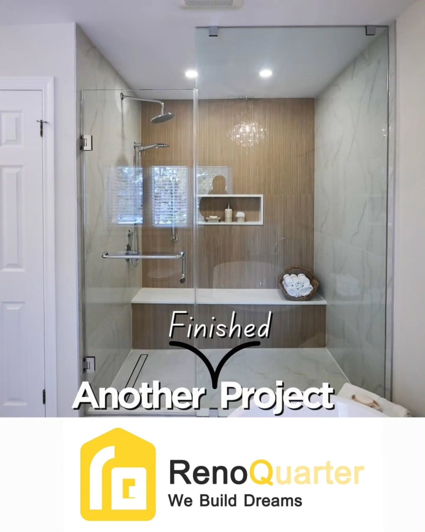 Transforming an ordinary bathroom into a modern, chic oasis! Swipe to see the stunning before and after. ✨🚿"
#BathroomRenovation #ModernDesign #HomeImprovement #RenovationInspiration