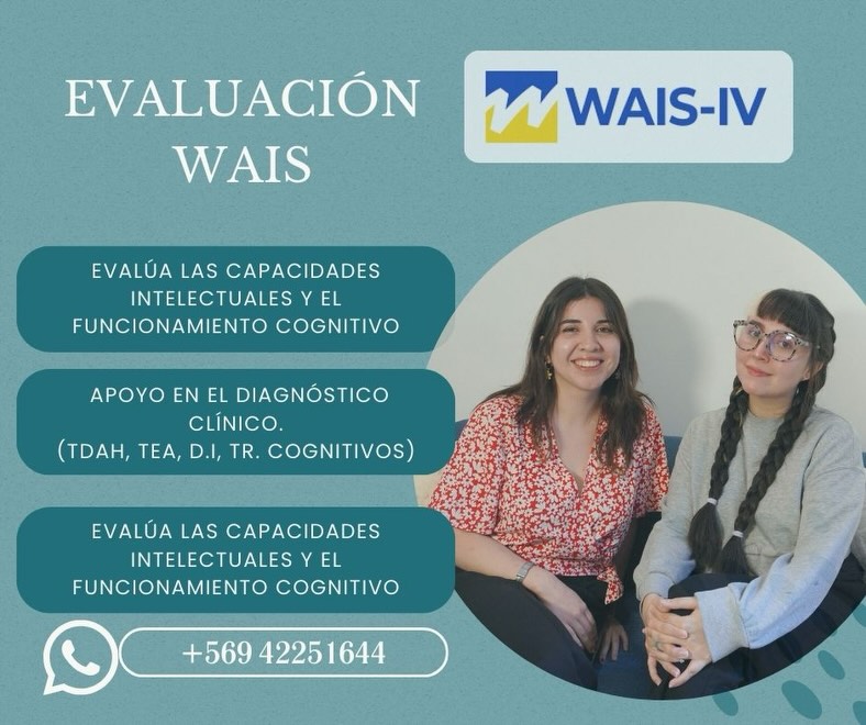 🌿 En Espacio de Salud Hanami contamos con distintas evaluaciones y talleres pensados para acompañarte de manera integral 🌿
✨ Evaluación WAIS
Evalúa las capacidades intelectuales y el funcionamiento cognitivo.
🔎 Apoya el diagnóstico clínico en:
• TDAH
• TA
• TI
• Trastornos cognitivos
Una herramienta clave para comprender el perfil cognitivo de cada persona.
✨ Perfil Sensorial
Evalúa cómo se integran los sentidos en el desempeño funcional diario:
👁 Vista
👂 Oído
👅 Gusto
✋ Tacto
👃 Olfato
🧠 Propiocepción
⚖ Sistema vestibular
Te guiamos en adaptaciones ambientales personalizadas, según tu perfil sensorial.
✨ Talleres terapéuticos
🎨 Arteterapia: el arte como herramienta y puente para experimentar, conocerse y sanar.
🎲 Ludoterapia: recreación, disfrute y trabajo terapéutico a través de juegos como cartas, juegos de rol, Dixit y más.
💬 Consulta por nuestros descuentos disponibles
📲 WhatsApp: +56 9 4225 1644
🌐 www.espaciodesaludhanami.com
🌸 En Hanami, acompañamos tu proceso con respeto, contención y profesionalismo.