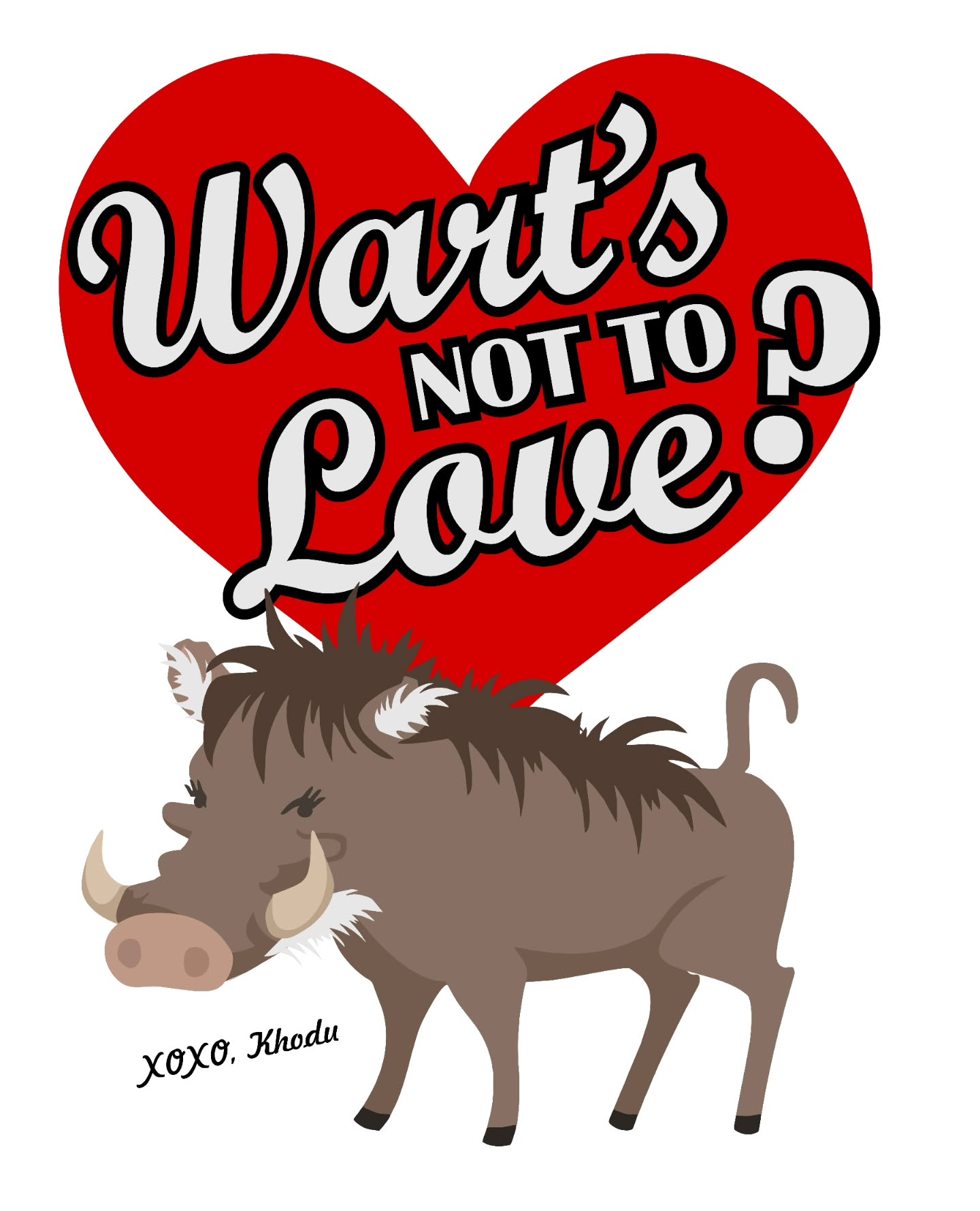 Happy Valenswine's Day from our resident warthog, Khodu! #valenswine #warthog #alsoapig