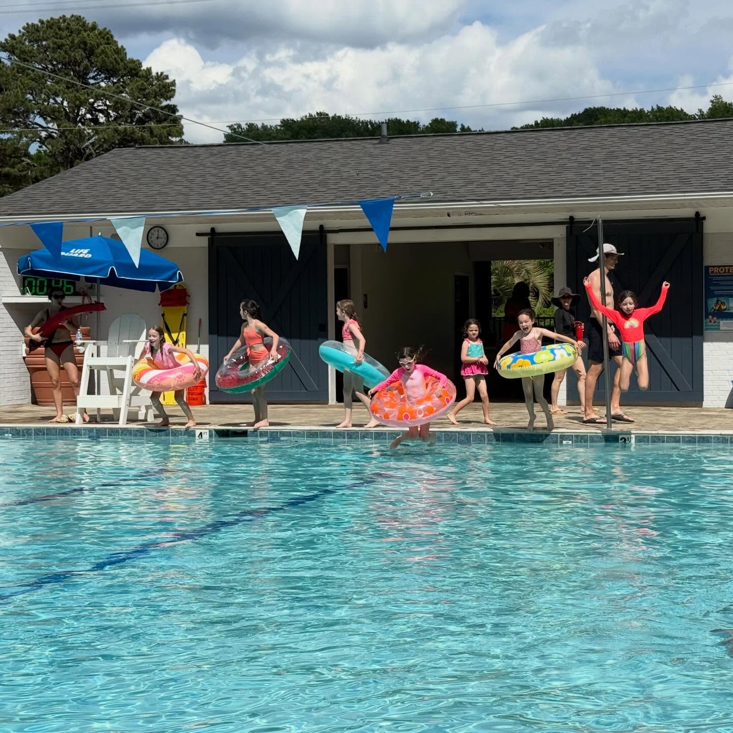 this warm(er) winter day has us ready for summer sunshine and group jumps into the pool!