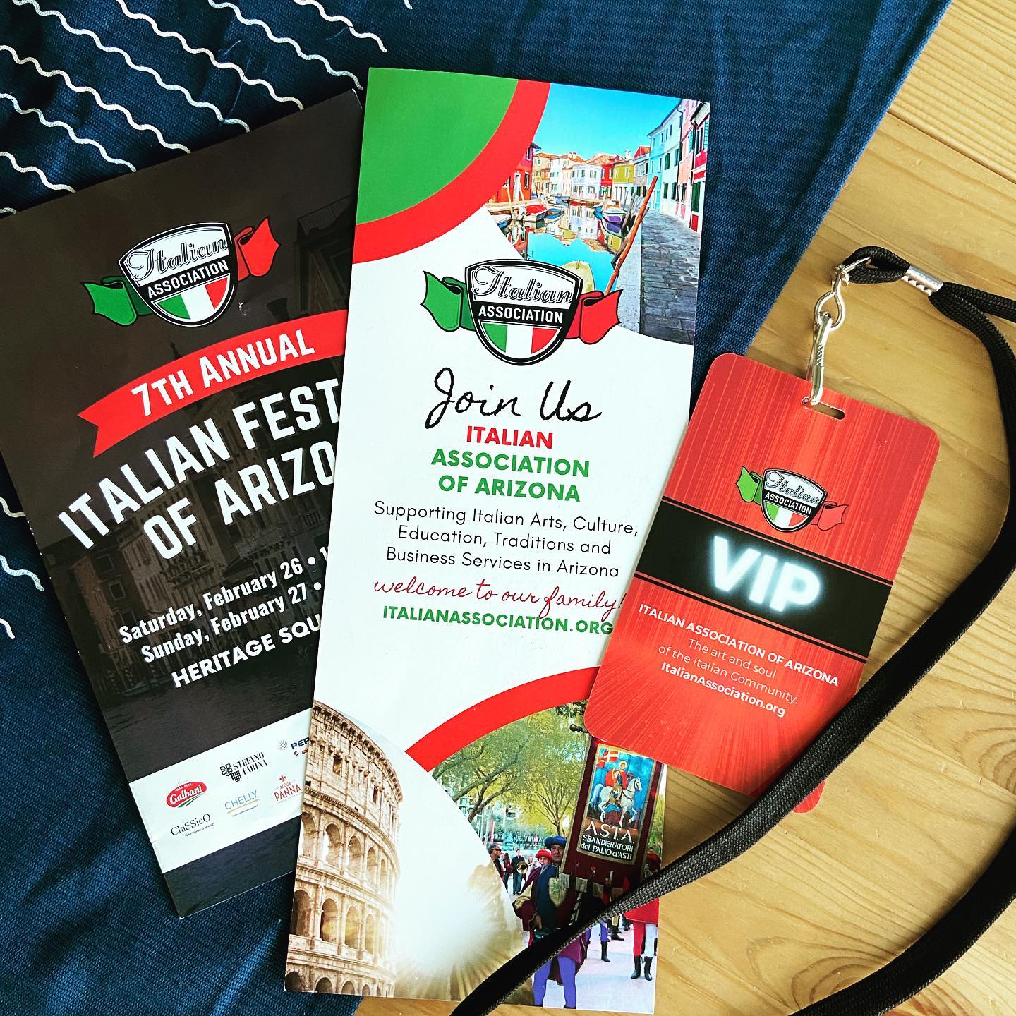 It’s a gorgeous day to be outside at the @italianassociationofaz’s Italian Festival at Heritage Square in #Phoenix! Think BIG was proud to design many of the organization’s event brochures, signs and even this swanky VIP badge. Aperol Spritz anyone?
ItalianfestivalAZ.com
#italianfestival #phoenix #events #festivals #dtphx #graphicdesign