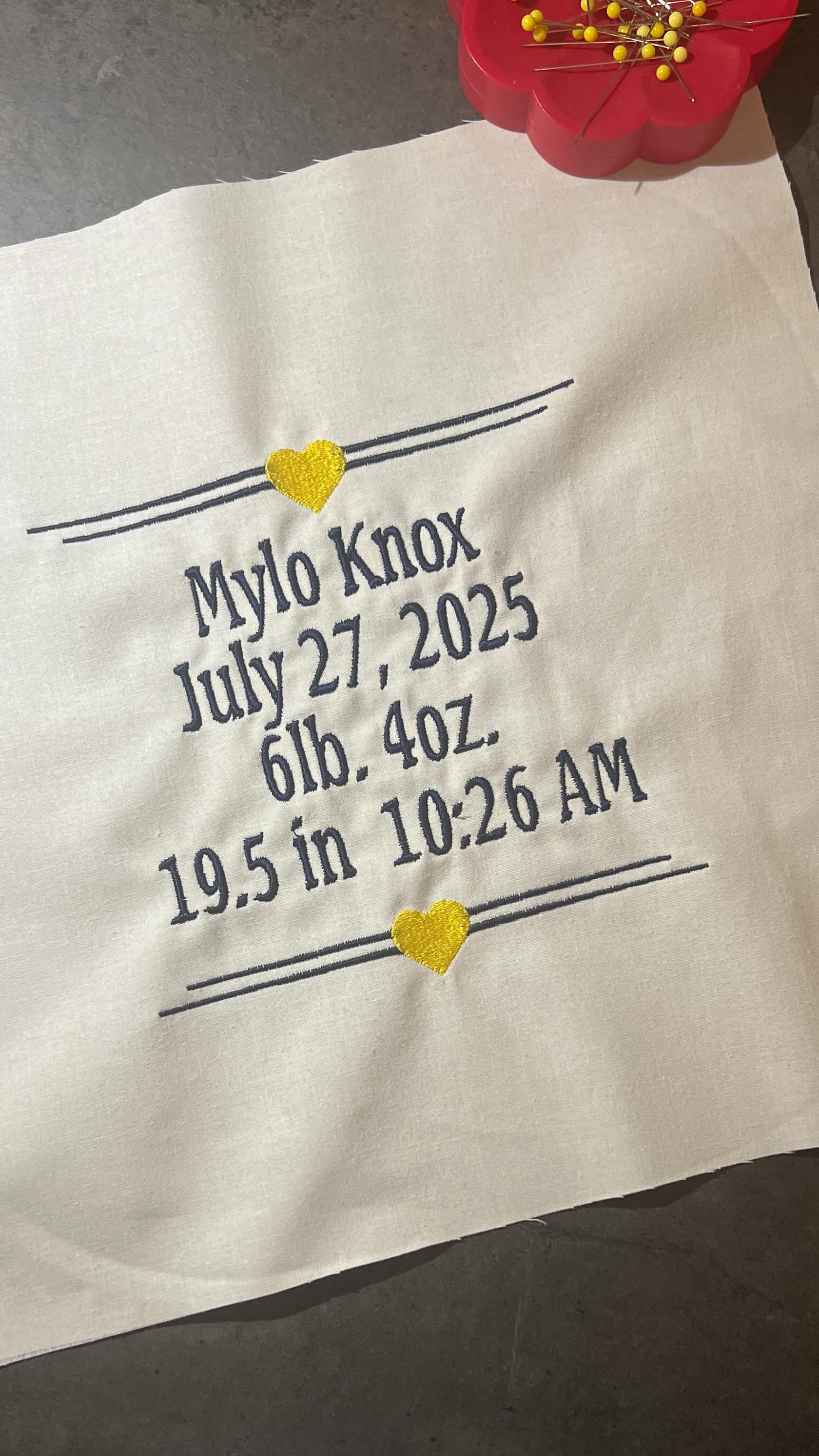 She wanted a custom embroidery for her special quilt! #sweetonstitches #memoryquiltmaker