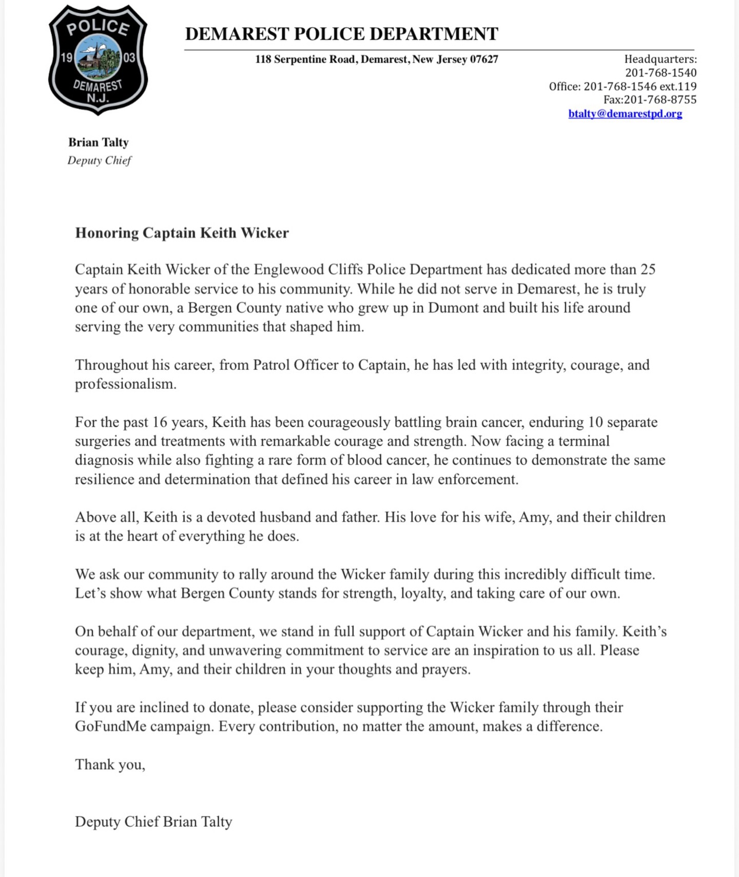 Please support the Wicker family through their GoFundme campaign. Link in the bio.