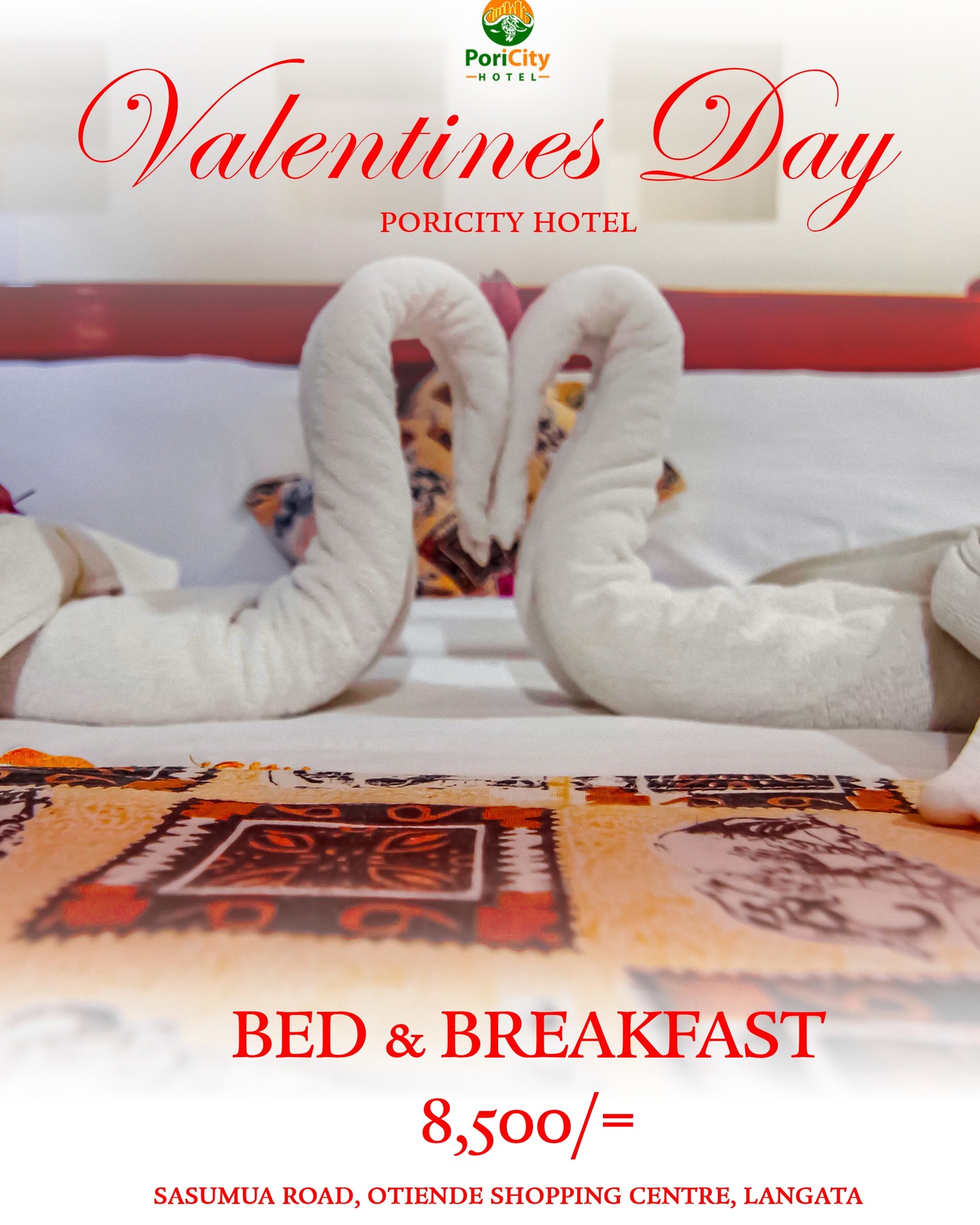 Celebrate this Valentineโs Day with a cozy Bed & Breakfast stay at Poricity Hotel for just KES 8,500. Treat your special someone to comfort, charm, and unforgettable moments. #poricityhotel