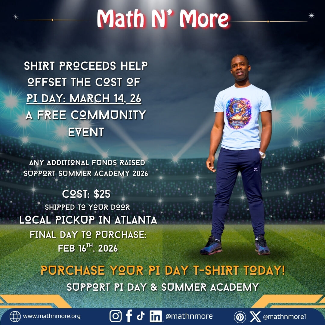 4 days left 👕
Support scholars.
Celebrate math.
Show up for community.
Orders close Feb 16.
🛒 Link in bio
#MathNMore #PiDay #MathIsLife #EducationMatters #STEM #GiveBack