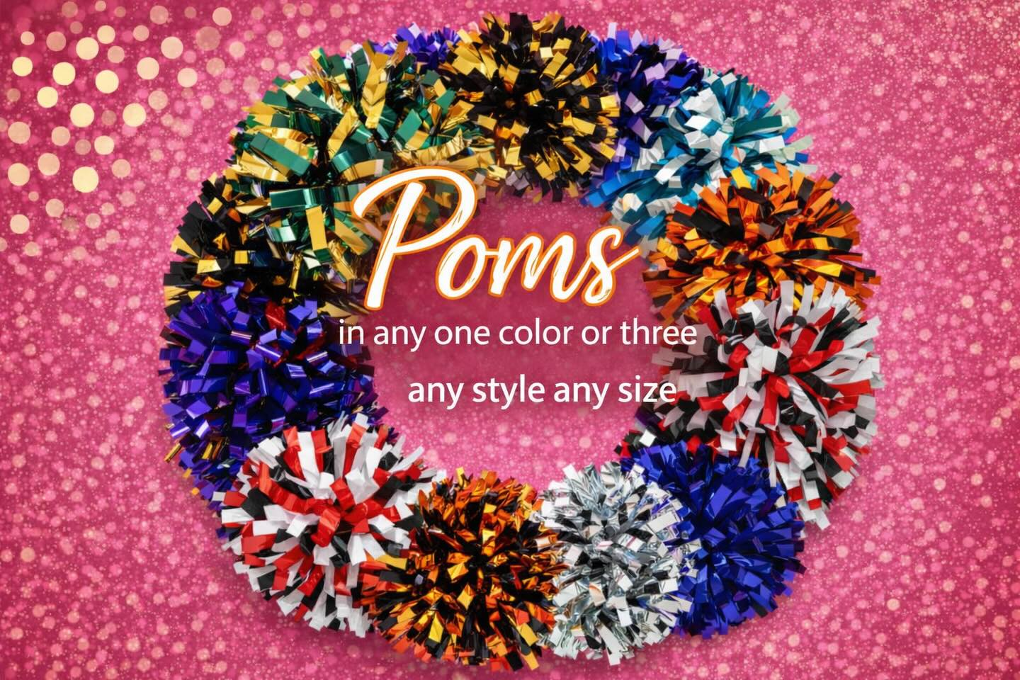 Because no two teams are the same 💕
Custom poms in single or multi-color options
Any style • Any size • All the spirit ✨