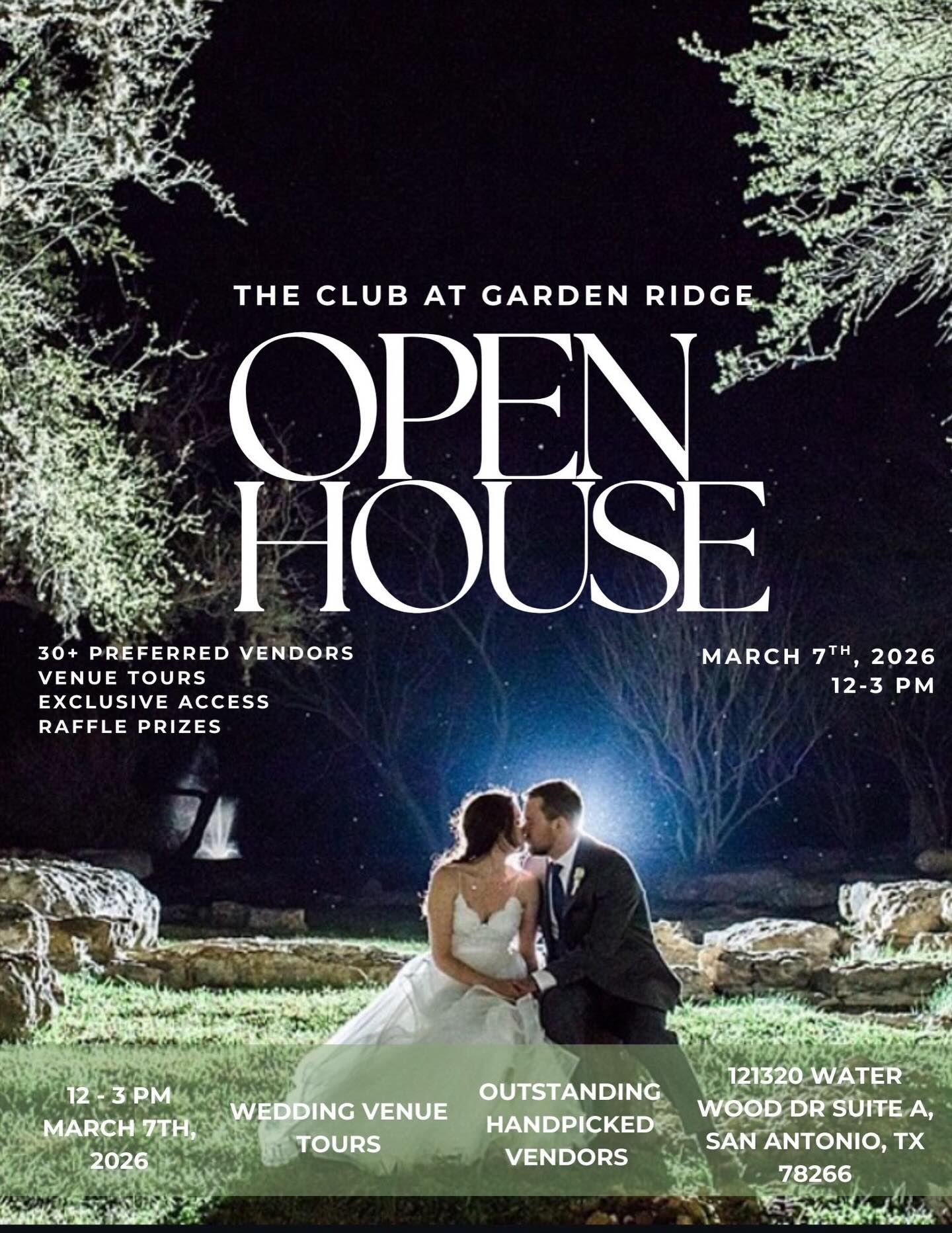 ✨ Engaged and searching for the perfect Wedding Venue in San Antonio with a Country Club vibe? ✨
Join us at The Club at Garden Ridge Open House on March 7th, 2026 from 12–3PM and experience what a true San Antonio Country Club Wedding Venue feels like in real time. Tour this stunning luxury wedding venue near San Antonio, meet 30+ preferred wedding vendors, and envision your big day in an elegant setting designed for timeless celebrations. This is the perfect opportunity for recently engaged couples looking for an upscale wedding venue with curated vendor access and exclusive planning inspiration.
💍 Whether you’re planning a classic country club wedding, elegant garden ceremony, or sophisticated reception, this San Antonio wedding venue is your chance to see it all come to life.
📍 RSVP today and start planning your dream wedding at one of the most sought-after country club wedding venues in the San Antonio area!
🔗 https://docs.google.com/forms/d/e/1FAIpQLSdmRfmN3cRy4J9hEisV-0OkAsCcvmKhfe8NAs2z-F5TKNgJfA/viewform?usp=publish-editor
Vendor Spotlight:
Caterer:
@manasabroso3
@alchile210
Bar:
@barkeepbros
@southernstandardbar
@shake_rattle_roll.mobilebar
Wedding Planner/Coordinators:
@savvy_southern_events
@teamoneluxuryevents
Desserts:
@caketinibar.co.byjaynaandjoey
DJ:
@djmusicentertainment
@look_entertainment
Specialty:
@thepubpony
@sweetcartcreationsnbtx
@reunioncoffeecart
Photography:
@lovechelseaofficial
@gillian.menzie
Photobooth:
@littlelemonshots
Floral/ Decor:
@wolfweddings
@chicconceptstx
Officiant:
@teamoneluxuryevents
Content Creator:
@teamoneluxuryevents
Transportation:
@teamoneluxurycharters
#sanantonioweddingvenue #countryclubwedding #engaged #2026bride #2027bride