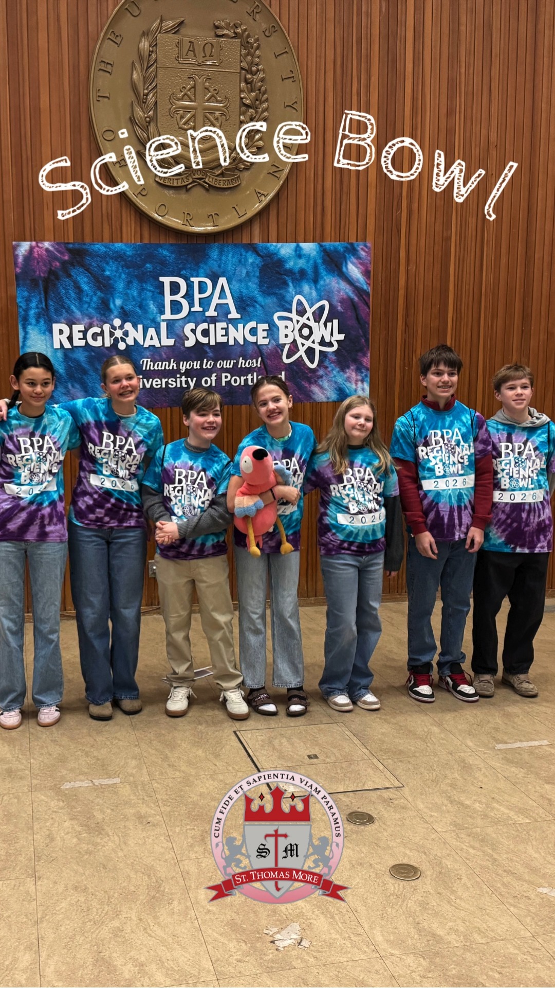 So proud of our 7th & 8th grade students who competed in the BPA Regional Science Bowl at the University of Portland this weekend! 🧠🔬
After months of studying, practicing, and sharpening their skills, our students brought their curiosity, teamwork, and determination to the competition. It was such a fun, challenging, and enriching experience and they represented our school beautifully from start to finish.
A huge thank you to Ms. Tufo and Ms. Cooper for being amazing teachers and coaches—your guidance, encouragement, and dedication made this experience unforgettable. 👏
Way to go, scientists! 💙
#STMBulldogs #BulldogPride #stthomasmorecatholicschool #BulldogProud #stm #PortlandSchools #STMProud #FutureScientists #HandsOnLearning #CuriousMinds #STEMLearning #sciencebowl #catholicschoolportland #BPA #StudentSuccess #MiddleSchoolPride #STEM #Teamwork