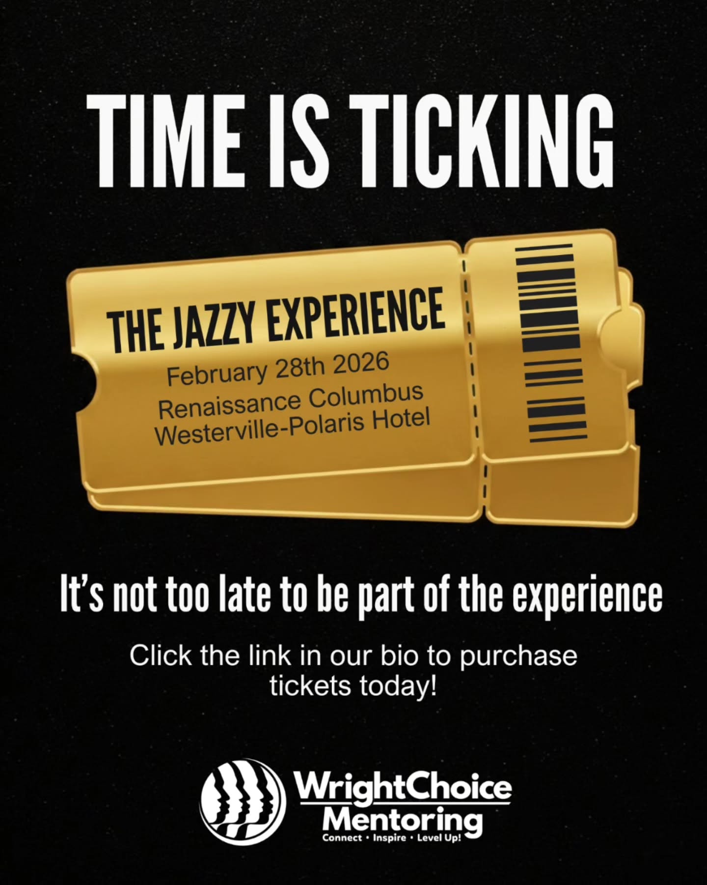 The countdown is ON! ⏳
Don't let the music start without you. "The Jazzy Experience" is just around the corner, and tickets are moving fast! Join us for a night of rhythm, connection, and community as we celebrate the mission of WrightChoice Mentoring!
✨ When: February 28th, 2026
📍 Where: Renaissance Columbus Westerville-Polaris Hotel
The clock is ticking, secure your spot at the link in our bio before they're all gone! 🎟️
#WrightChoiceMentoring #TheJazzyExperience #ColumbusEvents #MentorshipMatters #LiveJazz SupportLocal