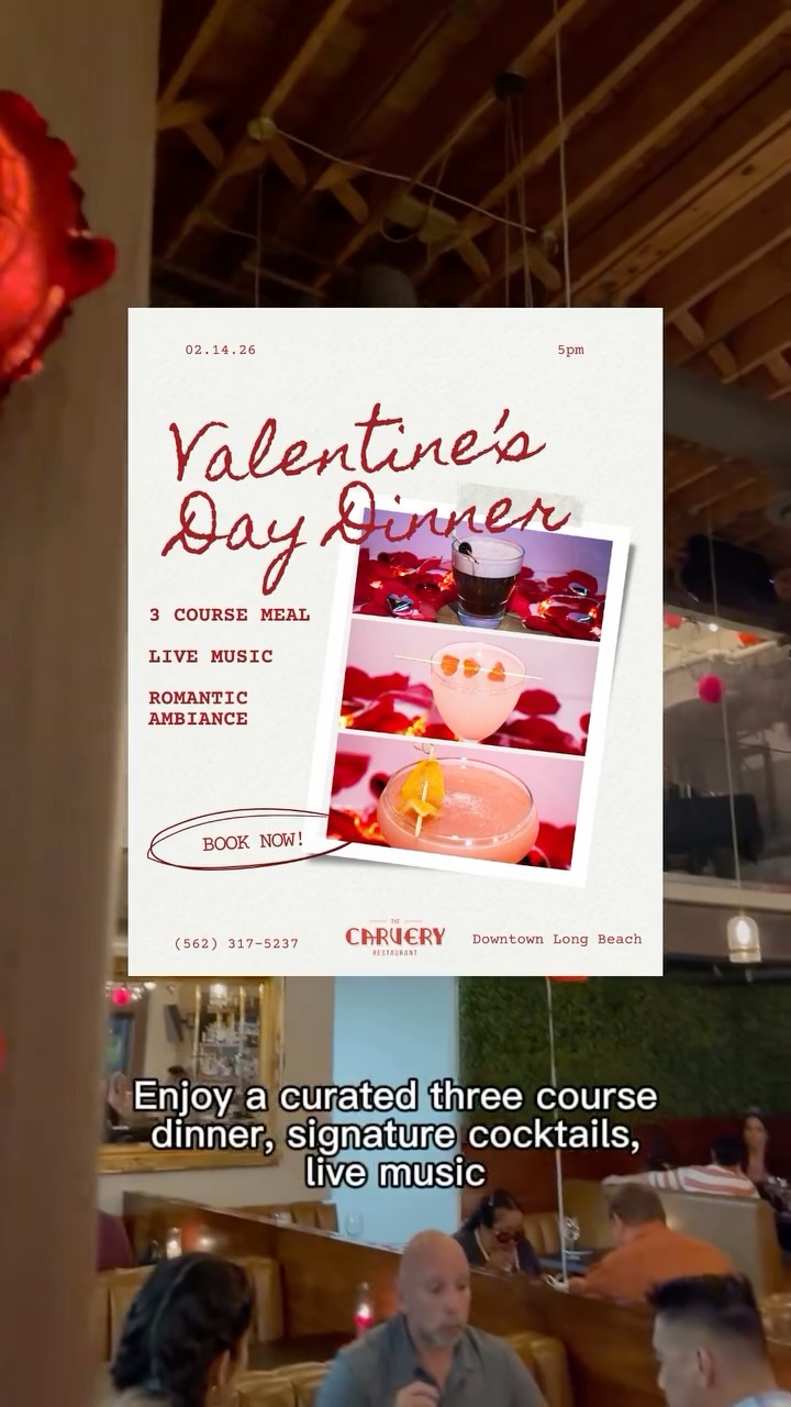 Valentine’s plans secured. Bring your date, your best friend, or just bring yourself and treat you. Great food, beautiful cocktails, and the perfect cozy dinner setting all night long at The Carvery.
.
.
.
.
#TheCarveryLB #ValentinesInLB #LoveAndFood #LongBeachFoodScene #DinnerPlans