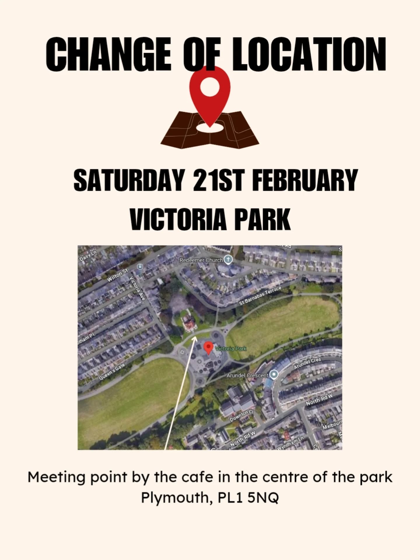Session this Saturday 21st Feb will take place in Victoria Park due to Argyle early kick off. (Let's avoid another stressful parking situation!) Same time of 9am, plenty of on street parking. See you there 👍