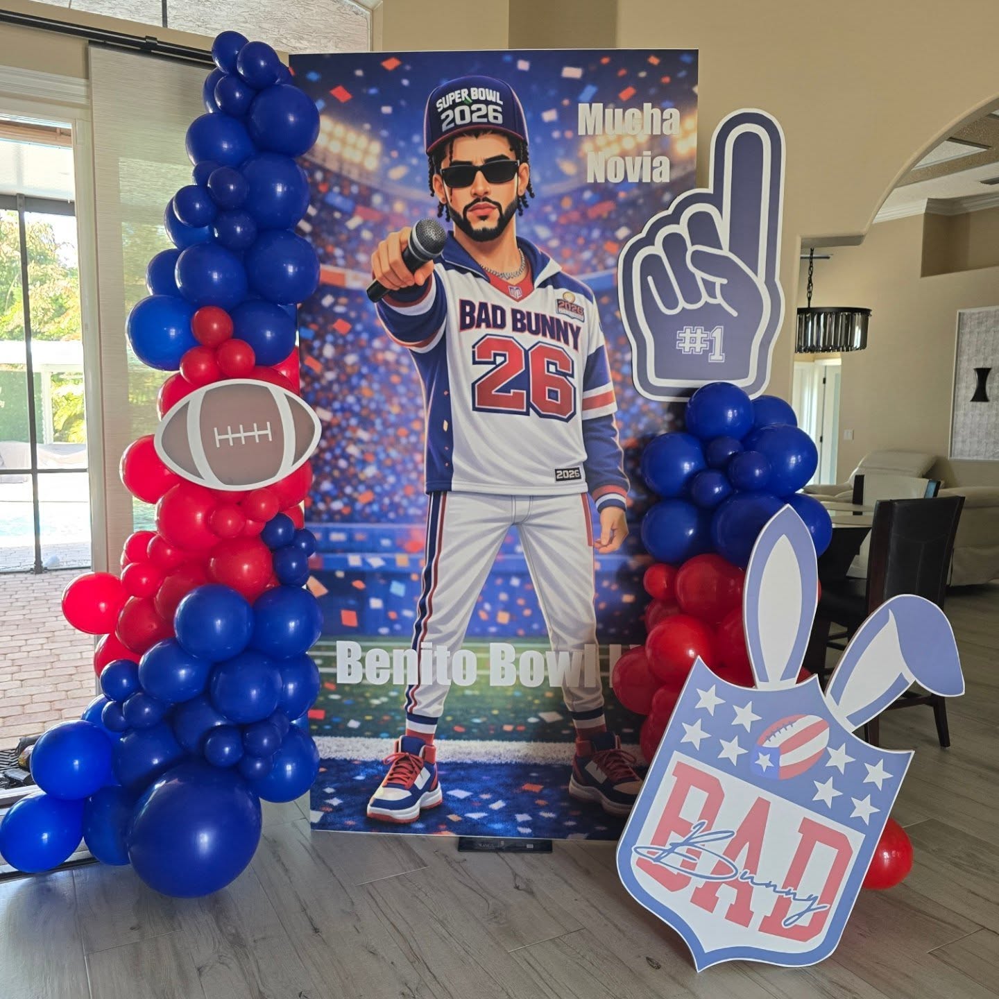 In celebration of an amazing half time show. 🐰 🐇 Selfie Say Cheese! #badbunny #superbowlsunday #superbowl #halftimeshow #backdrops