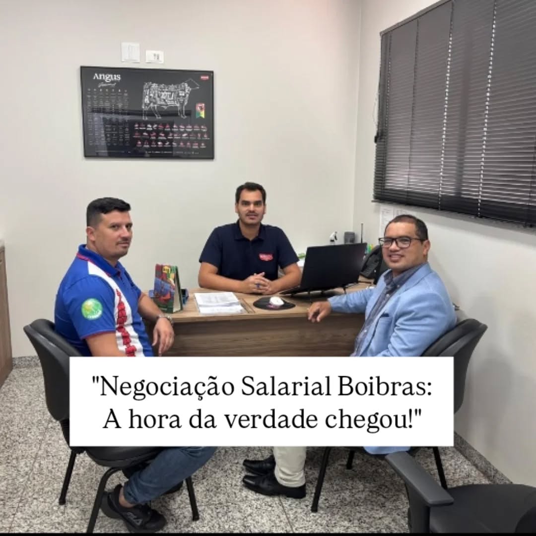 MESA DE NEGOCIAÇÃO ABERTA! 📝🤝
O SINDMASSA MS realizou a primeira reunião oficial com a diretoria da empresa BoiBras, ontem (9/02/2026), em São Gabriel do Oeste/MS.
Na foto, nosso Presidente Fábio Bezerra e o Diretor Local Júnior foram recebidos pelo Sr. Robson, Gerente Geral da unidade, para debater o reajuste salarial e as demandas da categoria.
O diálogo foi construtivo e o objetivo é claro: buscar a valorização que o trabalhador merece, dentro da realidade possível, com responsabilidade e firmeza.
📌 Próximos passos: A empresa analisará nossos pedidos e, em breve, convocaremos todos para uma assembleia de decisão.
Juntos somos mais fortes! 👊
#SindicatoForte #BoiBrasMS #ReajusteSalarial #Trabalhadores #MatoGrossoDoSul NegociaçãoColetiva SINDMASSA