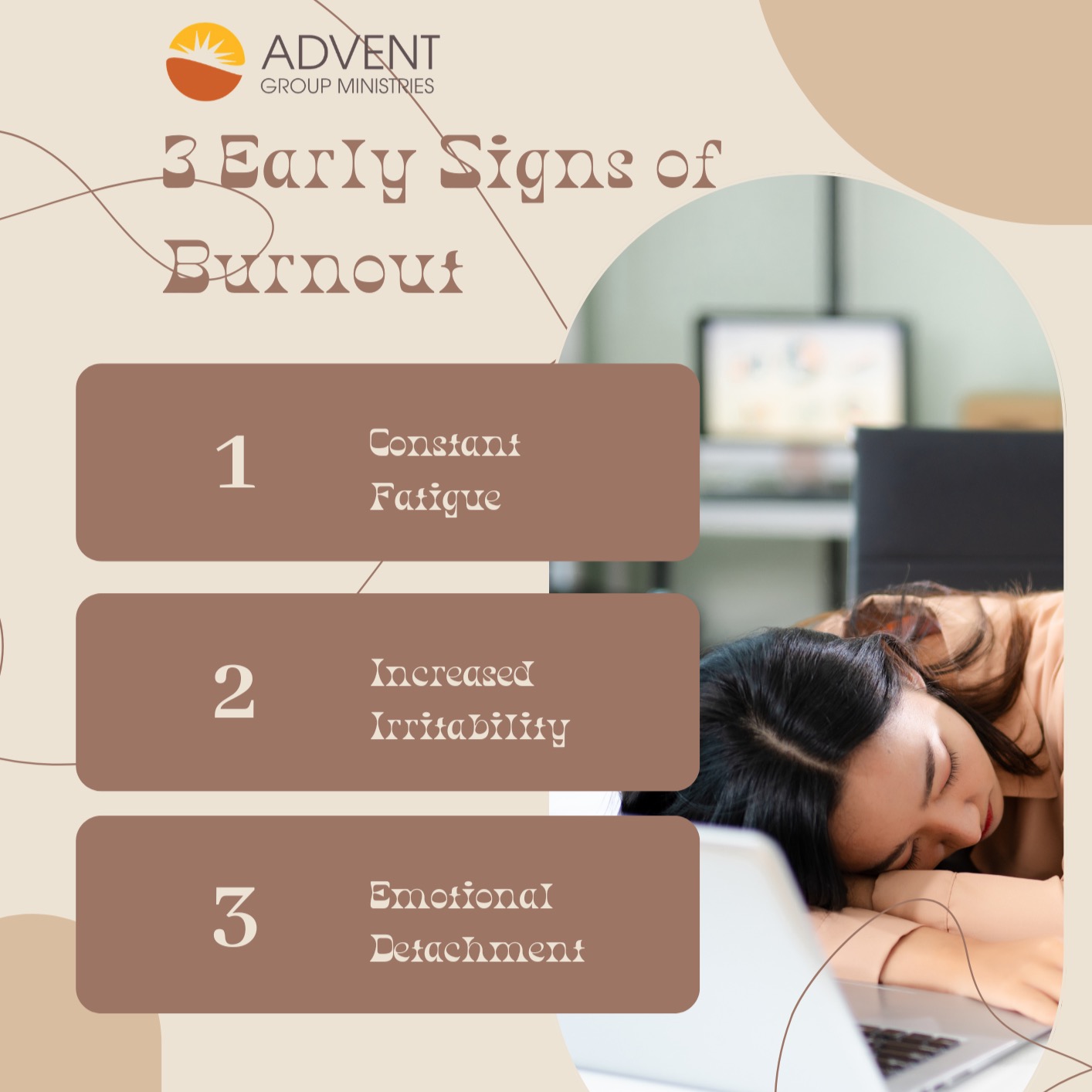 Lately, you’ve been tired… but not just “I need a nap” tired.
More like “I don’t have it in me” tired.
If that sounds familiar, it might not be laziness or lack of motivation — it could be emotional burnout.
Here are 3 early signs to pay attention to:
• You’re constantly exhausted, even after resting
• Little things feel way more overwhelming than they used to
• You feel detached — from your work, your people, or even yourself
Burnout builds quietly. The earlier you notice it, the easier it is to respond with care instead of pushing through.
You deserve support, not just survival.
