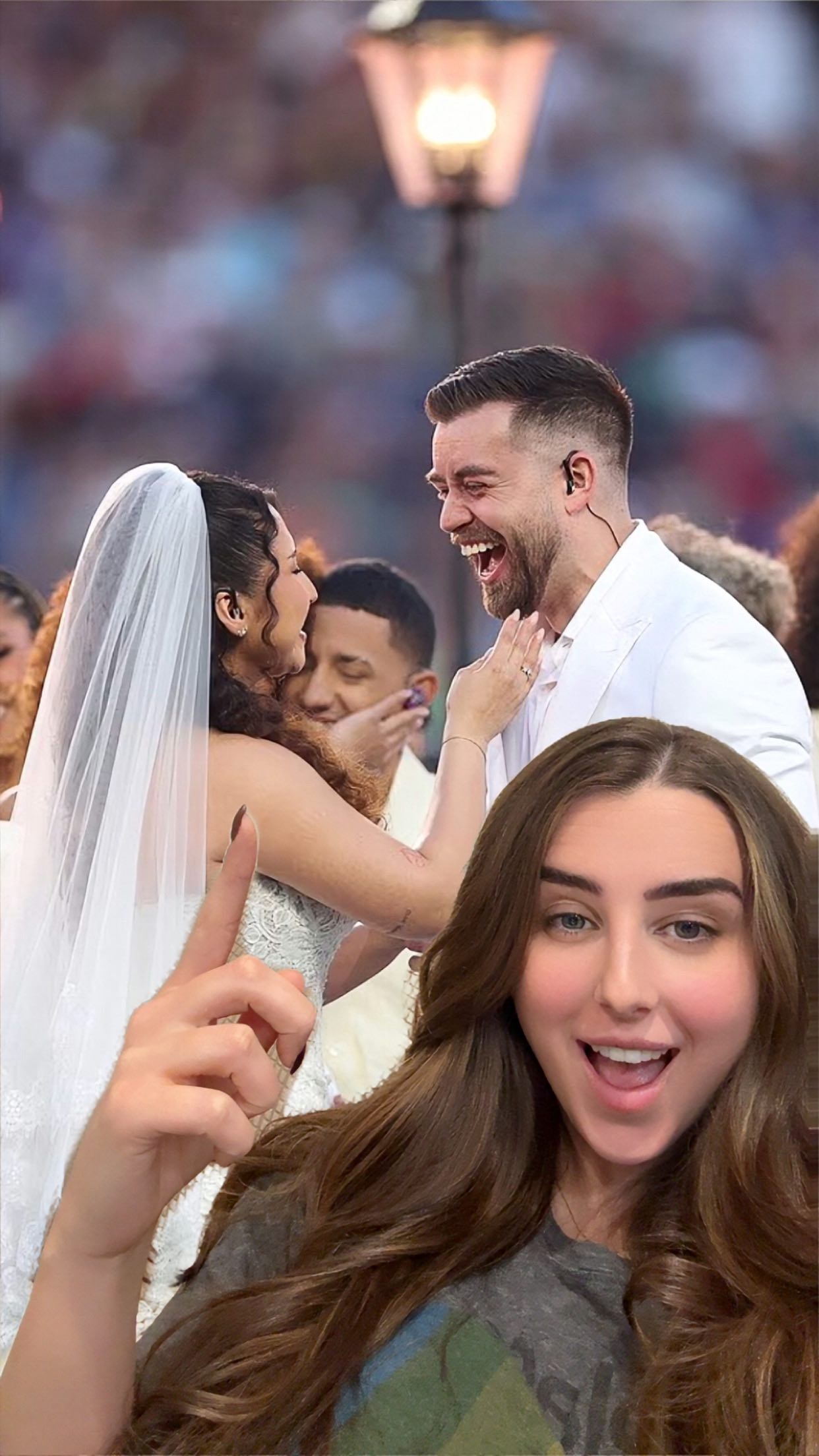 A real wedding during the Super Bowl halftime show… yes, actually married 💍🏈
During Bad Bunny’s halftime performance at Super Bowl LX (Feb 8, 2026) the game between the Seattle Seahawks and New England Patriots at Levi’s Stadium a REAL couple was actually married live on the field as part of the show. It wasn’t just choreography or actors.
(Like I thought it was)
As a wedding photographer, I’ve seen a LOT of unique ceremonies backyard weddings, courthouse vows, destination elopements ….but this one might officially take the crown.
During the Super Bowl halftime show, a couple exchanged vows live, in front of millions, with music, lights, and a stadium sized audience. No aisle, no seating chart… just pure spectacle.
AND SHES WEARING @misshayleypaige
It raises such an interesting conversation around modern weddings, non-traditional ceremonies, and how couples are redefining what a “wedding day” can look like. Intimate or iconic? Private or broadcast?
The couple originally had invited Bad Bunny to their real wedding, and he instead brought their wedding moment to the Super Bowl stage for all to see.
Would you do it? 👀👇