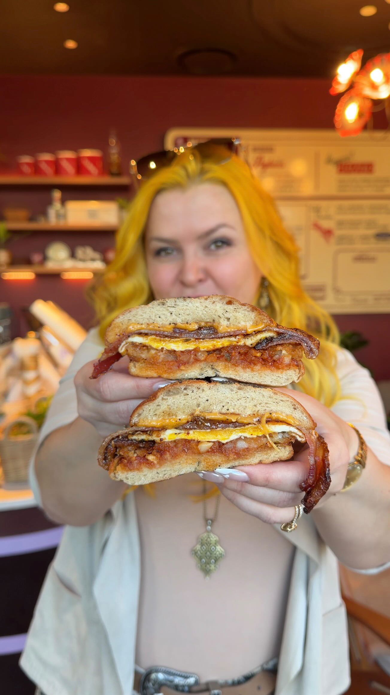 🌟 COMING SOON TO DENVER 🍵
🗓️ Velvet Lasso (@velvet.lasso) is opening a week from today, February 14, at 3254 Navajo St in LoHi (behind Avanti)!
💖 This new café feels like grandma’s living room wandered onto a Bridgerton set — in the best possible way. Bright, playful, vintage vibes with lots of light and plants everywhere.
🍳 And the food?? The breakfast sandwich is a WOW. I try not to eat gluten, but took one bite of a friend’s and HAD to go back for more. I don’t remember the last time I was impressed by a breakfast sandwich. Maybe it was the hash browns or the zesty tomato jam or the thick, caramelized bacon with its own seasoning. Zero regrets.
🍵 Drinks are just as strong. My order: a matcha latte with maple syrup + banana foam and I’m still thinking about it.
👉 Check them out starting next week — and follow me for more Denver food finds like this. 💛
#denvercoffee #lohi #lohidenver #denvercafe #denverbreakfast