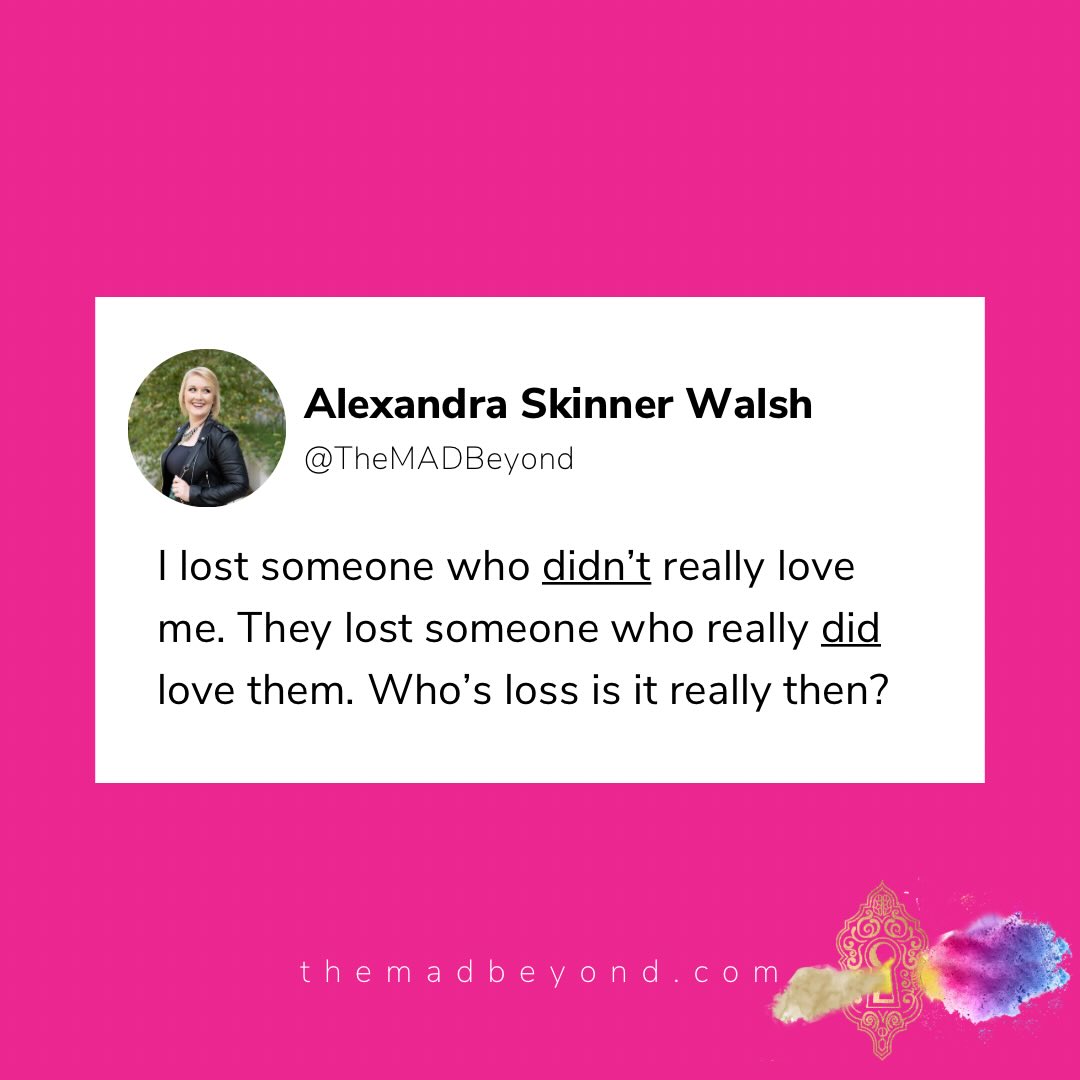 Sometimes we all need a little perspective check. As painful as it is, who really lost when you think about?
.
.
WANNA STAY M.A.D.?!👇
💻 ECOURSES: Get tools to help you heal from narcissistic family dynamics, lead with insight & level up your self-care (LINK IN BIO).
.
👚MERCH: Mugs, apparel (sizes S-3XL), & more (LINK IN BIO).
.
🗞 NEWSLETTER: Don’t miss the newsletter when it drops! Sign up for the The M.A.D. Beyond newsletter today to stay M.A.D. (LINK IN BIO).
.
🛋 THERAPY: @themadtherapy IA/IL/FL
.
🧠 Social media is not therapy. All posts on The M.A.D. Beyond’s social media accounts are for educational purposes only and are not a replacement or substitution for mental health services. Read the disclaimer to at TheMADBeyond.com to learn more.
.
.
#toxicpeople #boundaries #emotionalabuse #narcissism #manipulation