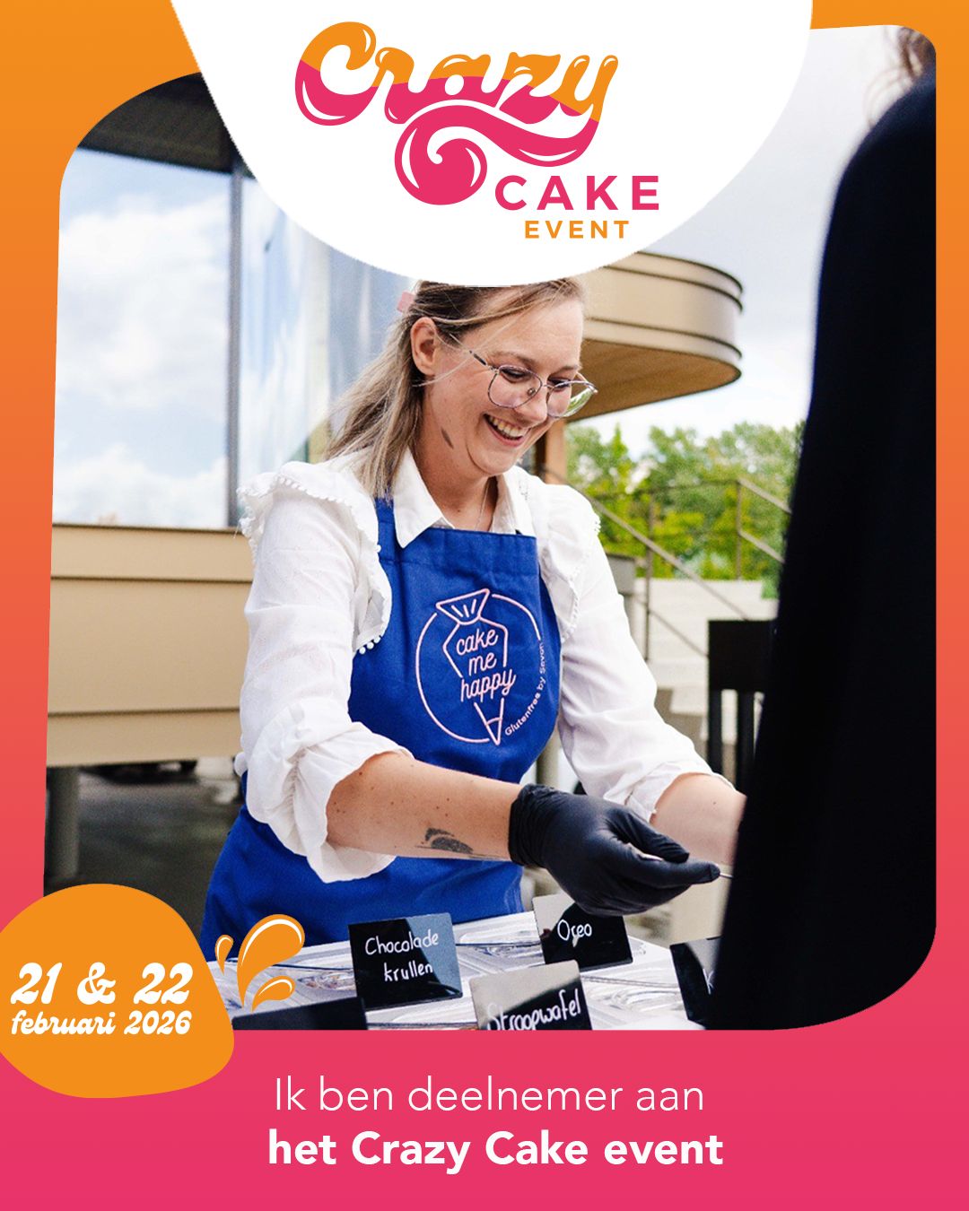 Crazy Cake Event 21 & 22 februari
.
Het event voor liefhebbers van bakken & zoet!
.
Stands | Workshops | Demo's | Wedstrijden
.
Kom shoppen & jouw technieken verfijnen
.
Evenementenhal Gorinchem
Dé plek voor iedereen die houdt van bakken en samen genieten van een gezellig dagje uit!
.
Ontdek het smaakvolle programma:
Internationale Award winning cake designers en Nederlandse toppers. Bekijk de VIP-pagina en ontdek bij wie je een workshop of een demonstratie kunt volgen en zijn kennis met je deelt.
Verfijn je technieken door mee te doen aan diverse workshops.
.
Verwonder je over mogelijkheden en nieuwe trends. Ontdek bijv. de eetbare inktprinter waarmee je rechtstreeks op koekjes, macarons en chocolade kunt printen.
.
Shop de beste bakproducten – Van mallen, uitstekers en stempels tot verse vanille en eetbare bloemen tot kleurgels, fondant, royal icing, botercrème tot sprinkles. Alles wat je nodig hebt voor jouw volgende creatie is hier te vinden.
.
Kom proeven, leren, shoppen en genieten op 21 en 22 februari in Gorinchem!
.
Zien we jou daar?