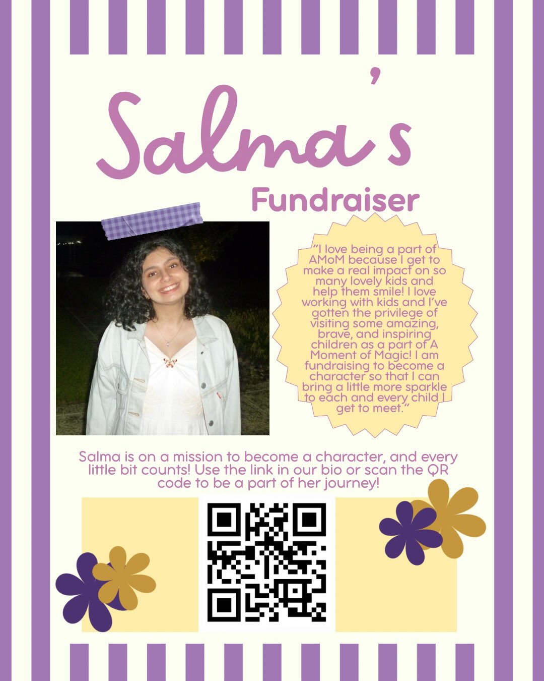 Help support our CIT’s in their journeys to become characters! Scan the QR code or click on the link tree in our bio to donate! ✨💜 #magicmaker #characterintraining #fundraiser #magic #amomentofmagic