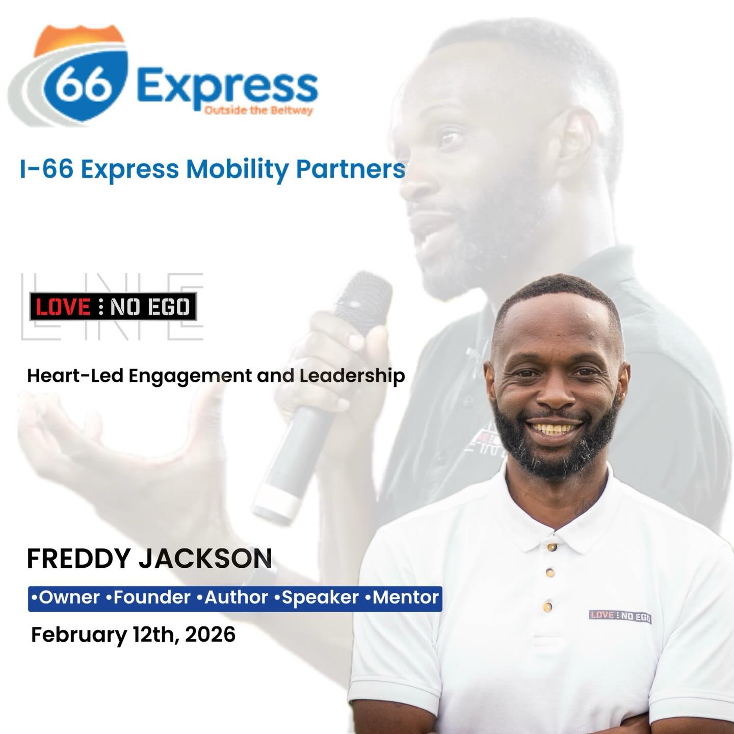 Excited to deliver a fun, dynamic, and inspiring presentation today to @i66expressmobility …
Love…No Ego, Heart-Led Engagement and Leadership is loading up! See you soon! And as always, thank you for the opportunity!