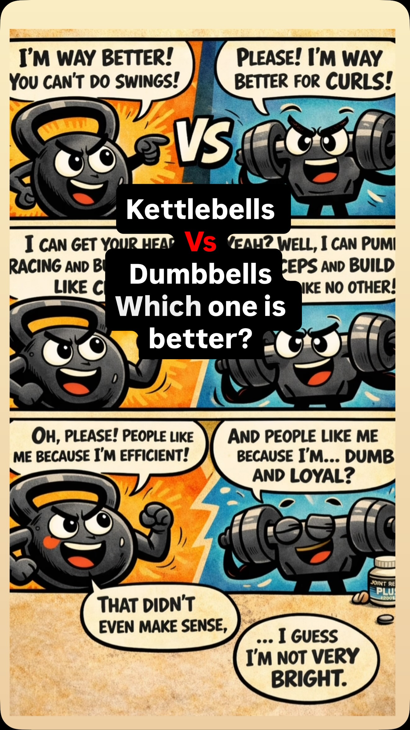 KETTLEBELL vs DUMBBELL⦠the rivalry nobody asked for š
Hereās the truth:
š Kettlebells
ā Offset center of mass
ā Great for swings, cleans, carries, rotational work
ā Forces more core stability
ā Amazing for power + conditioning
ā Makes your heart question your life choices
šļø Dumbbells
ā Evenly balanced load
ā Easier for strict presses, rows, curls
ā Great for controlled hypertrophy work
ā Simple to progressively overload
ā Your bicepsā best friend
Different tools. Different stimulus. Same mission:
š Get you stronger.
š Keep you resilient.
š Help you move like youāre not 87 when youāre 47.
At Steel Fitness we donāt argue about tools⦠we use ALL of them.
Because the goal isnāt kettlebell OR dumbbell.
Itās strength that carries over to real life.
Picking up your kids.
Loading groceries.
Playing golf without Advil.
Living longer and better.
Tools donāt matter.
Programming does.
And weāve got the whole arsenal ready for you. šŖ
#TeamSteel #FunctionalStrength #MomentumProgram