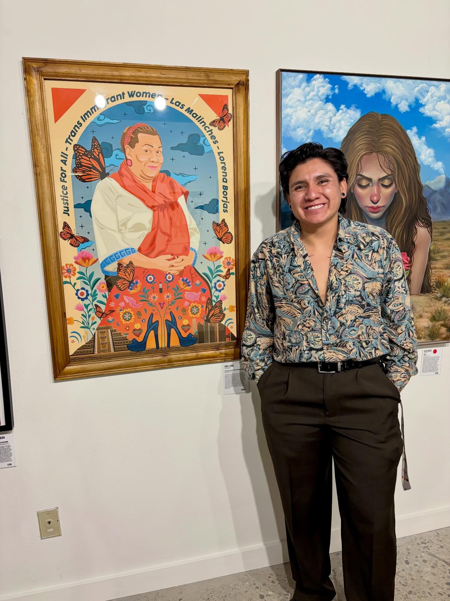 Thank you to everyone who came out last week to support La Malinche’s show, hosted at @secretgallerynm and curated by @traditional.much. It was incredible to see all the artists' interpretive artwork.
For this show, I created artwork honoring Las Malinches de Nuestro Tiempos, or “the Malinches of our time,” celebrating contemporary women who embody the spirit of La Malinche and reclaim her story today. Through this perspective, I highlight Lorena Borjas and her story as a trans immigrant woman from Veracruz, Mexico.
La Malinche was sold at 14 and survived by mastering several languages and navigating between cultural worlds. More than just a translator, she emerged as a political figure during the Spanish conquest of the Aztec Empire, advising on how to protect her people and their traditions.
La Malinche reminds me of many women today. Lorena, like La Malinche, is a survivor who used her intelligence to escape a country where she could not live as a woman and learned to code-switch between cultures to gain the opportunity to live. Like La Malinche, Lorena, a transgender woman, has been used as a symbol of sexual desire and seen as a traitor. Despite her obstacles as a trans and immigrant person in this country, she has used that to fuel her passion to help other transgender people access gender-affirming care, housing, and more.
This artwork celebrates their stories and narratives, reclaims their legacy, emphasizes their strength, and pays tribute to their memory.