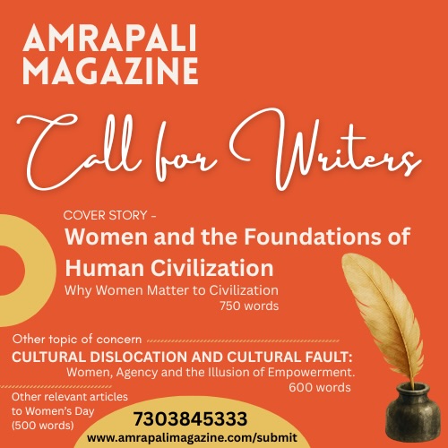 Call for writers!
.
#amrapalimagazine #womensdayspecial