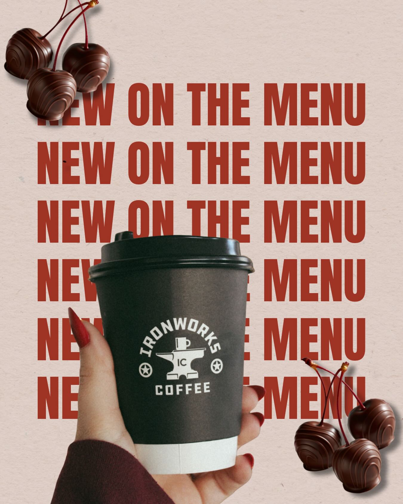 There’s something special about trying something new in a familiar place.. Our NEW seasonal Chocolate Covered Cherry drink is here — rich chocolate, sweet cherry, and all the cozy Ironworks vibes.
Come try it where you feel at home. 🍒☕