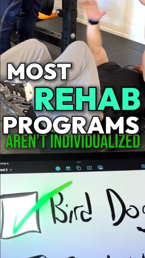 Most rehab programs aren’t individualized.
They’re built to be safe for everyone — which means optimal for no one.
That’s why the exercises often feel underwhelming or disconnected from your actual goals.
Real rehab evolves with you.
It challenges your current capacity, progresses over time, and restores real-world function.
It’s not just movement for movement’s sake.