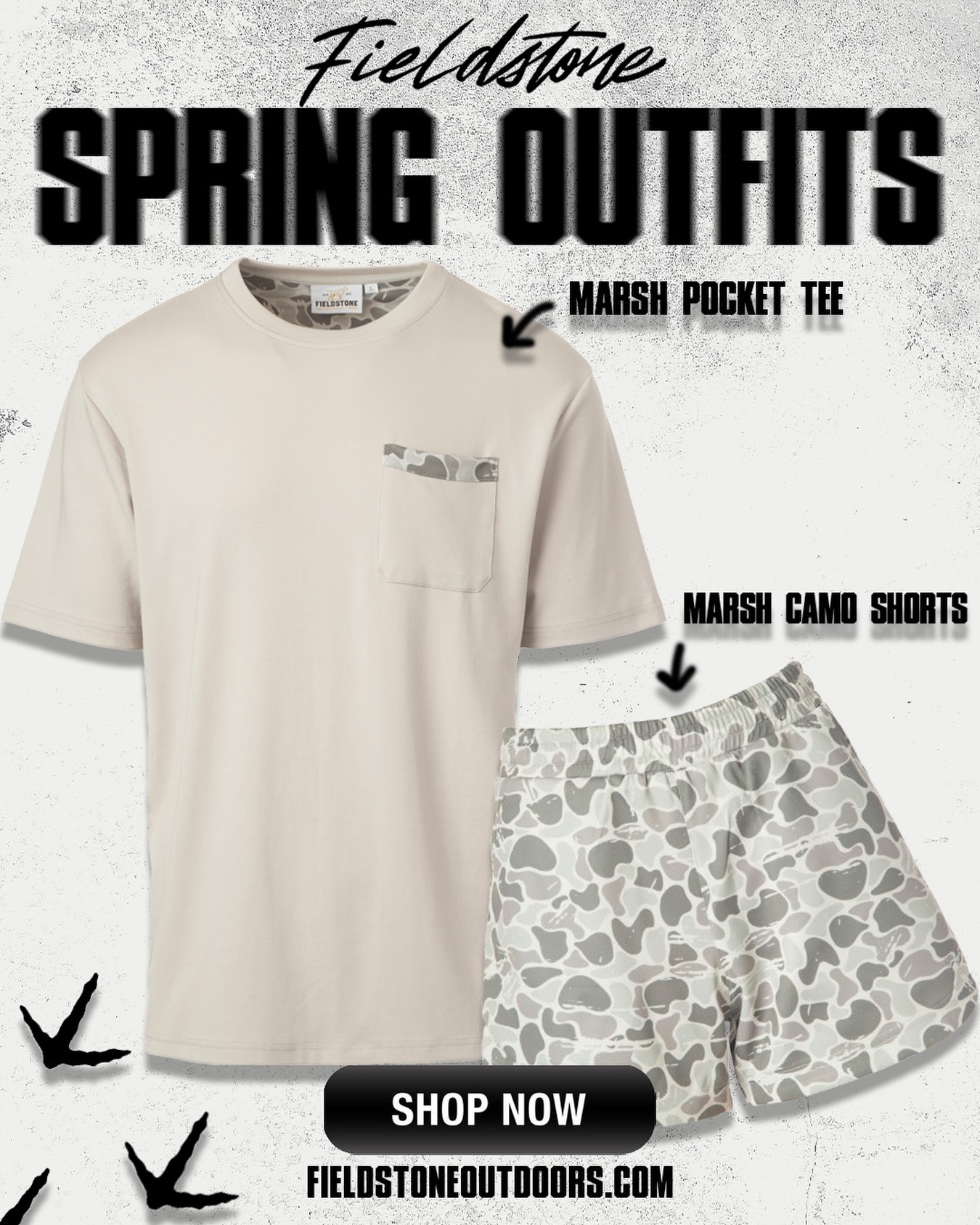 Weekend uniform: Marsh Camo Pocket Tee + matching shorts.
Easy fit. Everyday comfort. 🌾
•
•
•
#trend #camo #marsh #fieldstone #explore