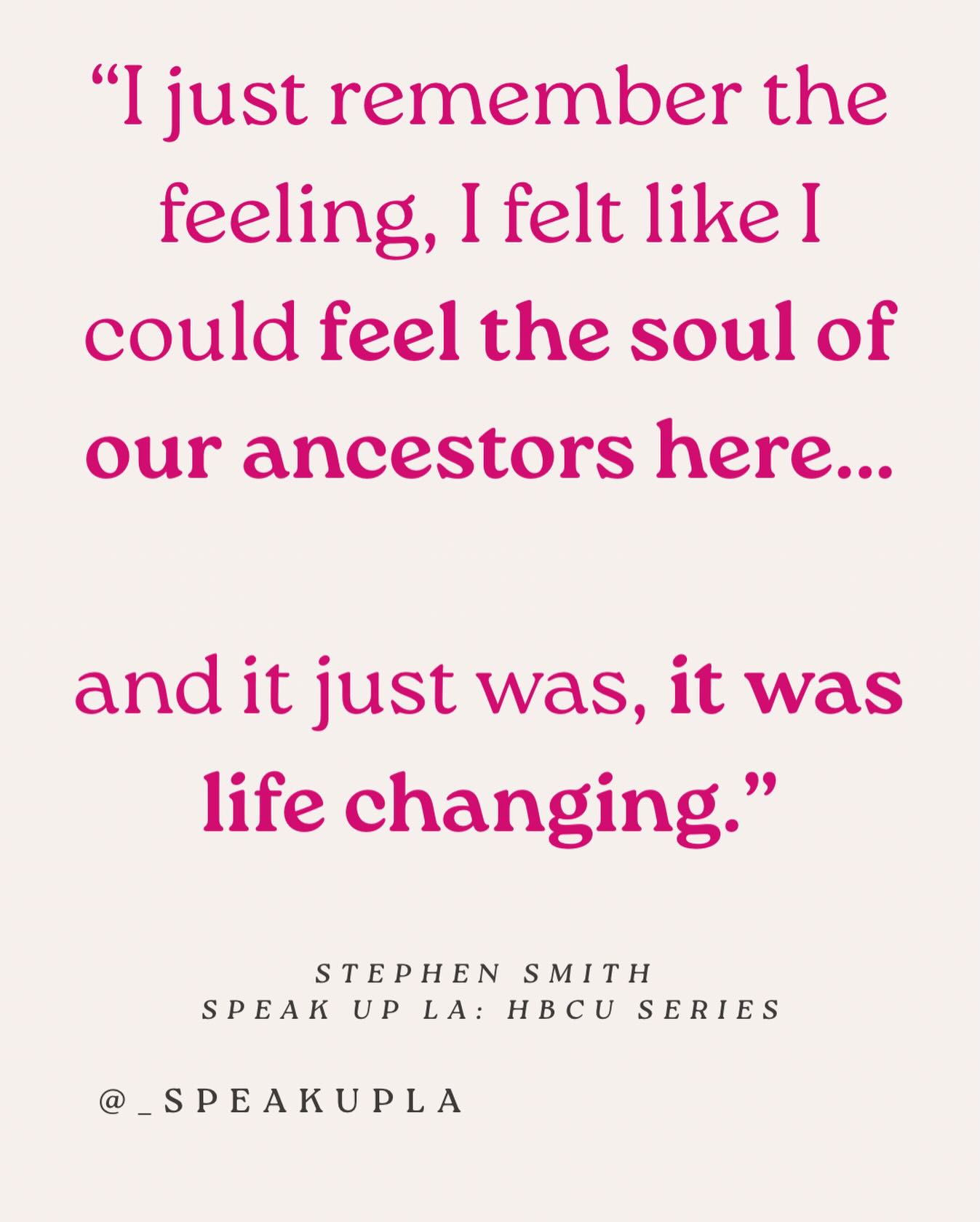 “I could feel the soul of our ancestors here…”
When Stephen shared this about his experience at Fisk University, you could feel how real it was.
That’s the part people don’t always understand about HBCUs.
It’s not just classrooms.
It’s not just history.
It’s a presence.
A legacy.
A feeling that you’re walking in purpose and not alone.
In yesterday’s clip, Stephen talks about how that feeling was life-changing for him.
If you haven’t watched it yet, go back and listen.
It’s more than a story - it’s an experience. 💛💙
Drop a ❤️ if you felt this.
#HBCUExperience
#BlackLegacy
#FiskForever
#SpeakUpLA
#EducationWithPurpose