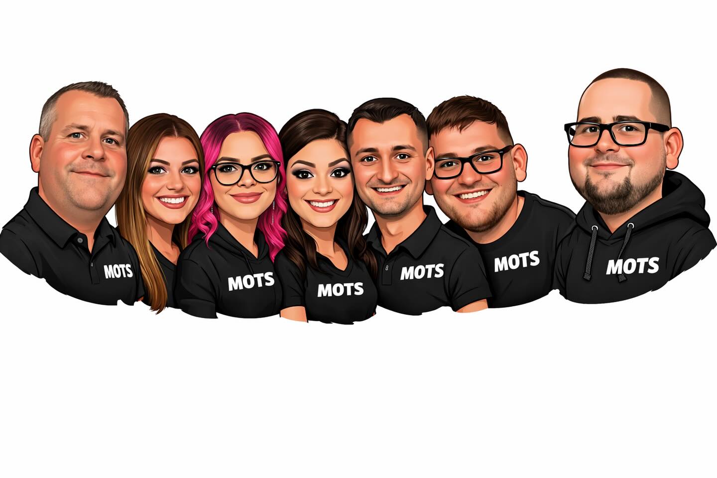 Meet the caricature Nothing But MOTS team 😝