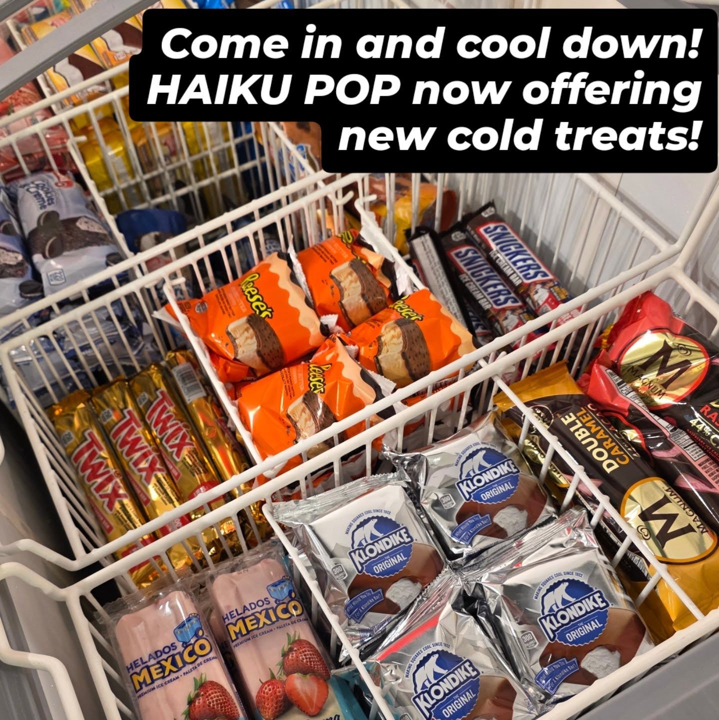 New treats at Haiku Pop come in, cool down, play some games. #icecreamlover #morenovalley #movalmall #haikupop #goodhumor