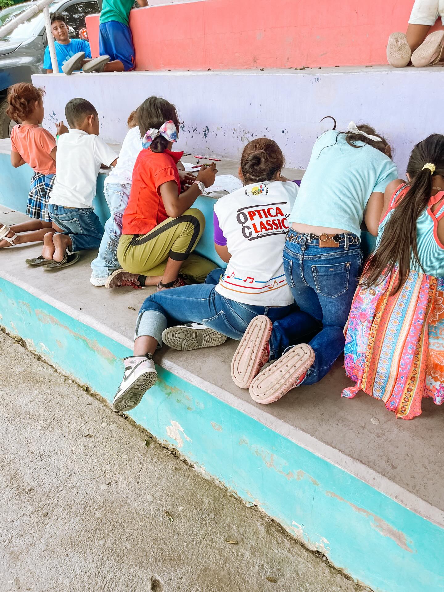 Bible Club relaunched today- having the sweetest group of kids come back. Its always precious to see how much they all grow in two months. Hereâs to year five of this project program