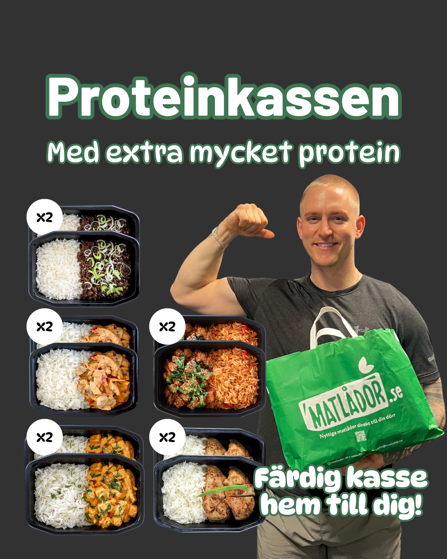 Vill du ha färdigmat med fokus på MYCKET PROTEIN? Då är Proteinkassen perfekt för dig! 😍✅
Vi har plockat ihop den absolut bästa kassen för dig som tränar och vill bygga muskler💪🏽
I Hälsokassen hittar du fem olika måltider och får två av varje = mat för hela veckan!
👉🏼 Teriyaki beef
👉🏼 Kyckling stroganoff
👉🏼 BBQ-kyckling
👉🏼 Tiikka masala
👉🏼 Bygglådan
Beställ den på matlådor.se 📲
-
#matlåda #mat #matkasse