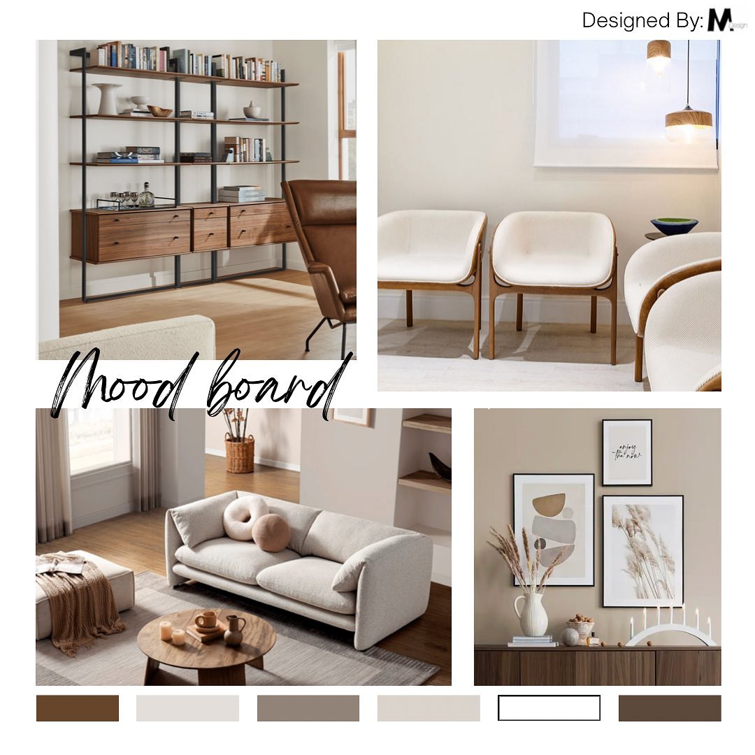 Warm and welcoming moodboard for my latest project
#warm #welcoming #interiordesign #inspo #walnut #wallart #gallerywall #moodboard #officedesign #bookcase #trending #taupeoffice #viralpost