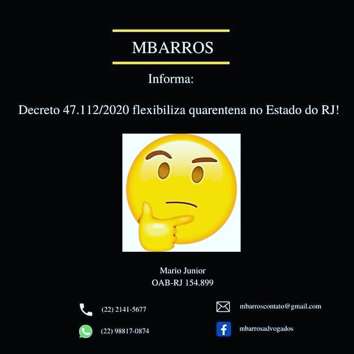 Decreto que flexibiliza quarentena no Estado do Rio de Janeiro também vale para Macaé-RJ?
O governador Wilson Witzel autorizou, no decreto 47.112/2020 publicado em edição extra do Diário Oficial desta sexta-feira (05/06), a reabertura gradual da economia fluminense a partir deste sábado (06/06/2020). Para a elaboração do Decreto, o Governo do Estado levou em consideração os dados epidemiológicos da Secretaria de Estado de Saúde, incluindo a redução do número diário de óbitos e das internações.
A medida determina o funcionamento de alguns setores do comércio e da indústria em horários específicos para evitar aglomerações. Todos os estabelecimentos abertos devem seguir protocolos e medidas de segurança recomendadas pelas autoridades sanitárias, como assegurar a distância mínima de 1 metro entre as pessoas e disponibilizar álcool em gel 70%. => A pergunta que fica é: essa flexibilização do Governador do Estado também vale para Macaé-RJ?
A resposta dieta é: DEPENDE!
Em matéria de "Saúde", convém lembrar o que dispõe o artigo 24, caput e §2º de nossa Constituição Federal: "Art. 24. Compete à União, aos Estados e ao Distrito Federal legislar concorrentemente sobre:
XII - previdência social, proteção e defesa da saúde; § 2º A competência da União para legislar sobre normas gerais não exclui a competência suplementar dos Estados." Assim, cabe à União, como ente maior da Federação, criar as Normas Gerais (as norteadoras/principais), e cabe aos Estados e Municípios complementar ("suplementar") o que falta e editar normas específicas e operacionais para sua região (obviamente sem afrontar as Normas Gerais.
Porém o STF inovou (sem permissão legal para tanto) na Ação Direta de Inconstitucionalidade nº 6.341/DF, decidindo recentemente que Estados e Municípios podem estabelecer quarentena, ignorando § 2º do artigo 24 da Constituição, ofendendo princípios registrados por aqueles que o povo elegeu.
Resumindo: atualmente temos mais de 5.000 "presidentes" em matéria de saúde no Brasil e, por isso, é necessário adotar medidas judiciais para resguardar o direito constitucionalmente garantido às pessoas físicas e jurídicas de nossa nação.
#lutaporjustiça
