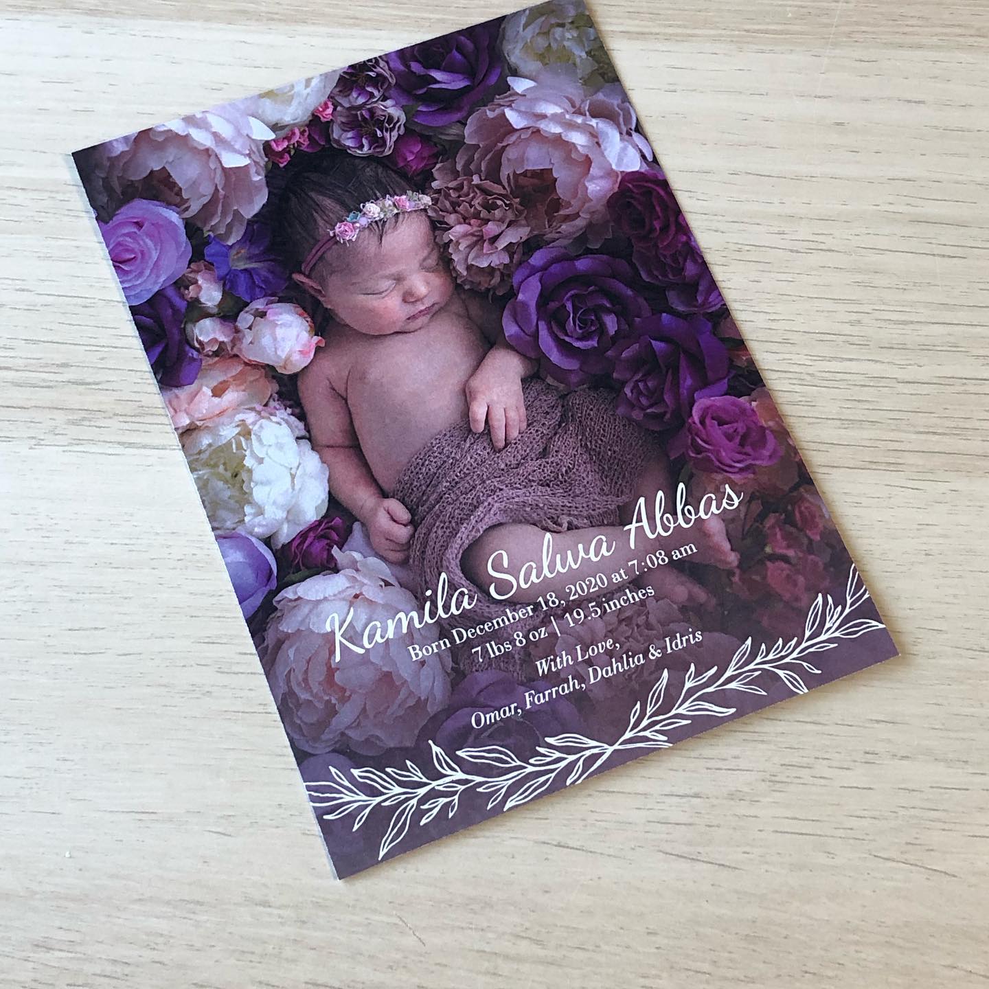 It’s so much fun to design a birth announcement with such a beautiful photo!! Congrats to the new mommy and daddy! #birthdaygirl #birthannouncement #panacheinvitations